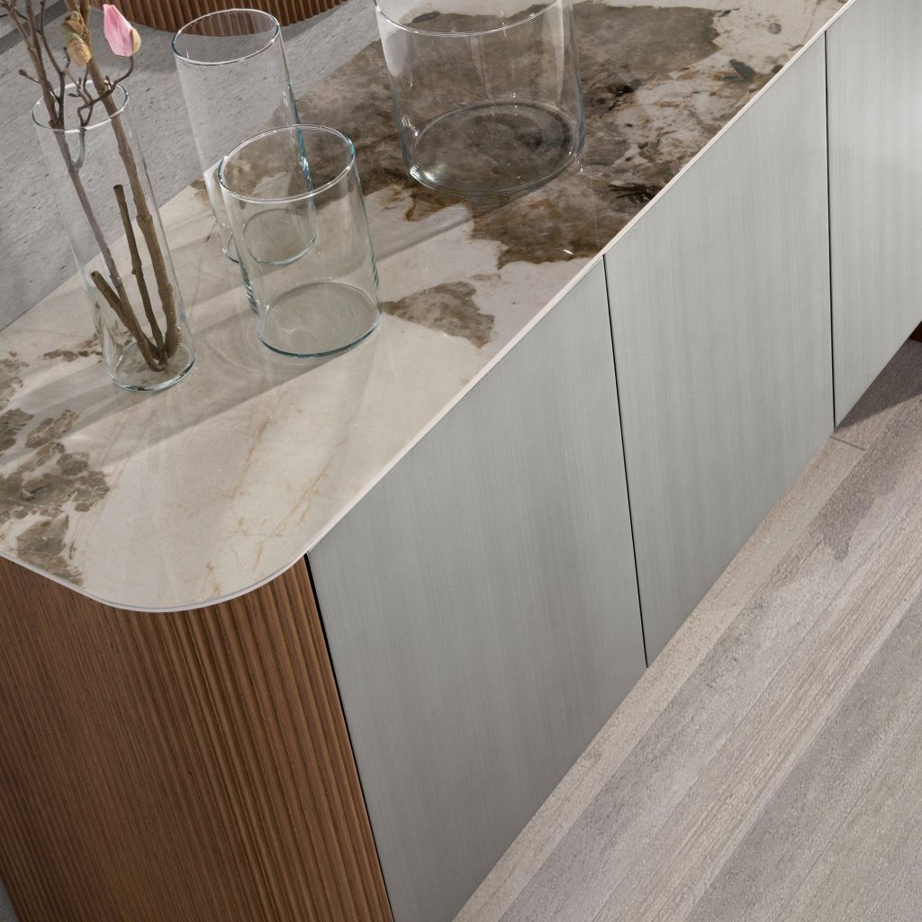 Alternative view of Angel Cerdá – Aparador de Diseño Madera Nogal - Plata - Tapa Porcelánico  3261