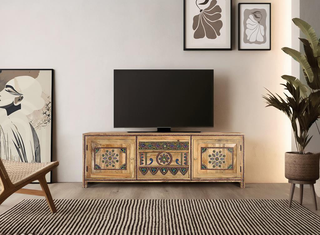 Mueble Tv  Madera Maciza de Mango Modelo 1765