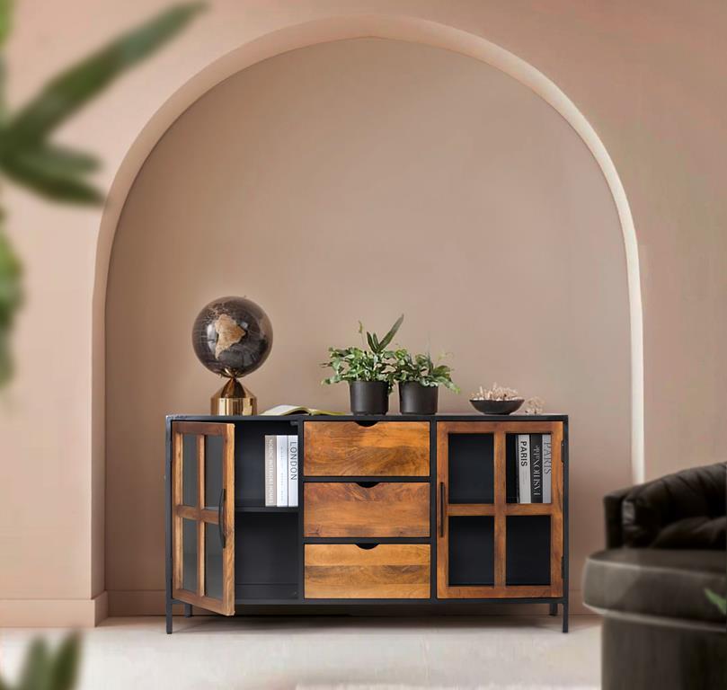 Aparador Estilo Industrial Madera Mango y Metal Modelo 1807