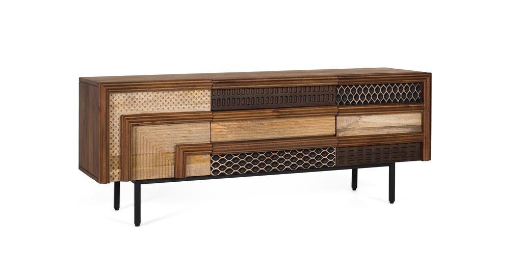 Mueble Tv  Madera Maciza de Mango Modelo 2100
