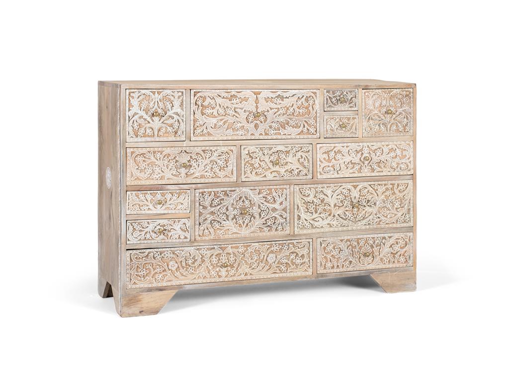 Cómoda Madera Mango Decorada 2182