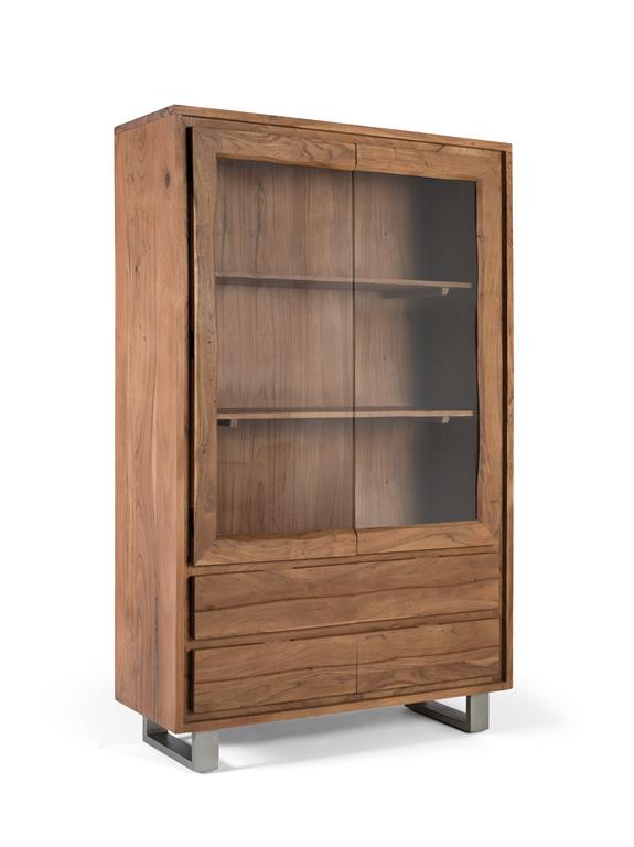 Vitrina Madera Acacia y Metal Modelo 2231