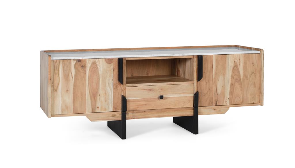 Mueble Tv  Madera Maciza Acacia Modelo 2242