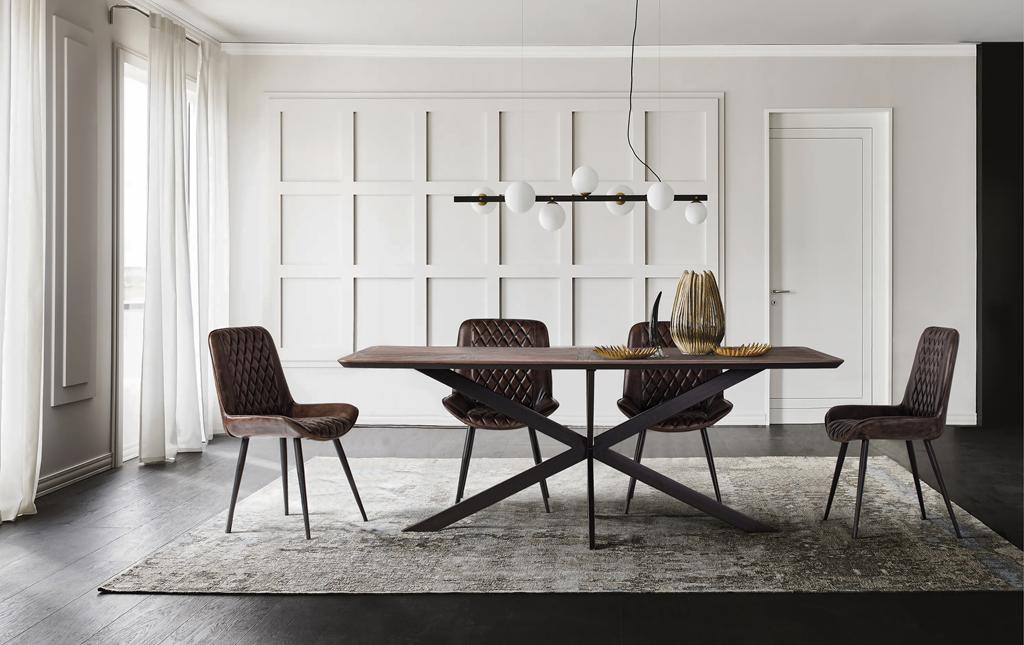 Mesa Comedor de Madera Teka y Hierro 2107