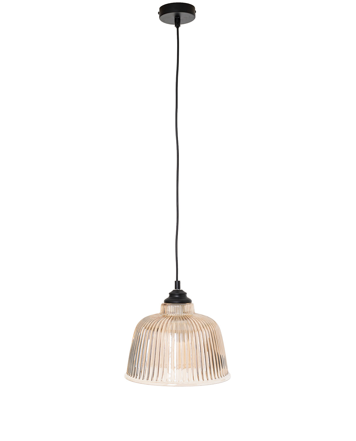 GDECO - Lámpara techo pantalla vidrio, color ámbar (28x121x28cm)