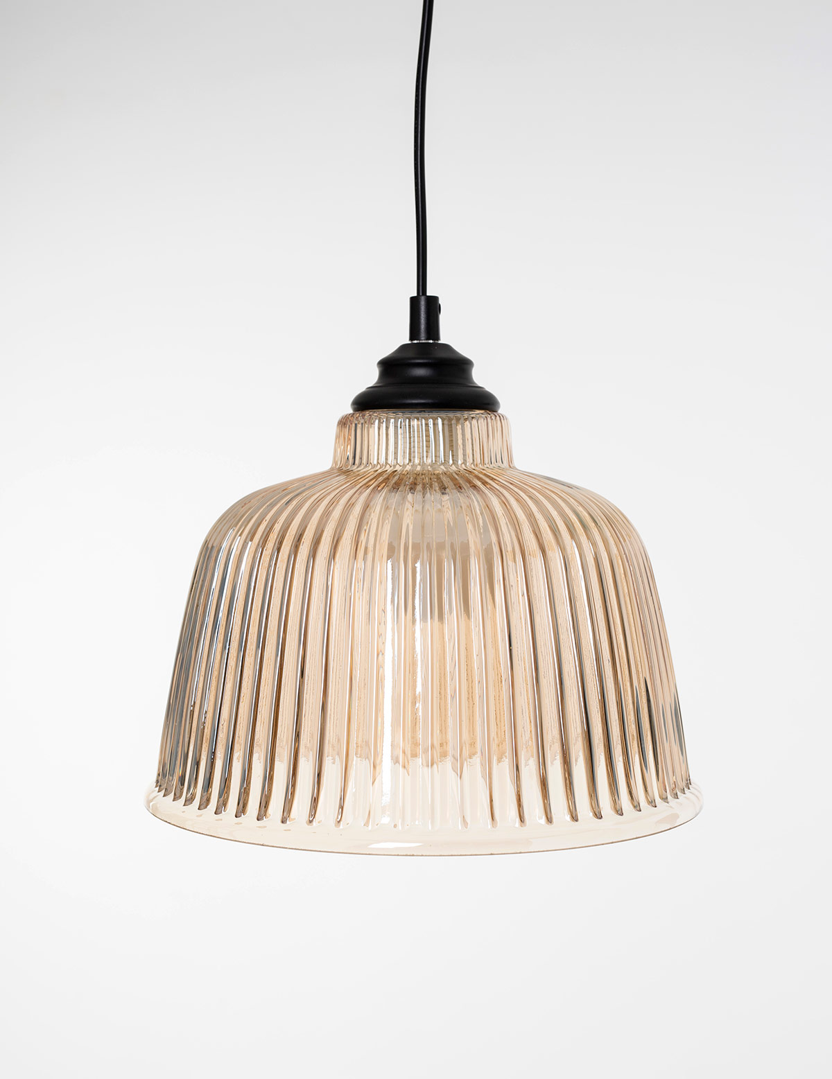 Alternative view of GDECO - Lámpara techo pantalla vidrio, color ámbar (28x121x28cm)