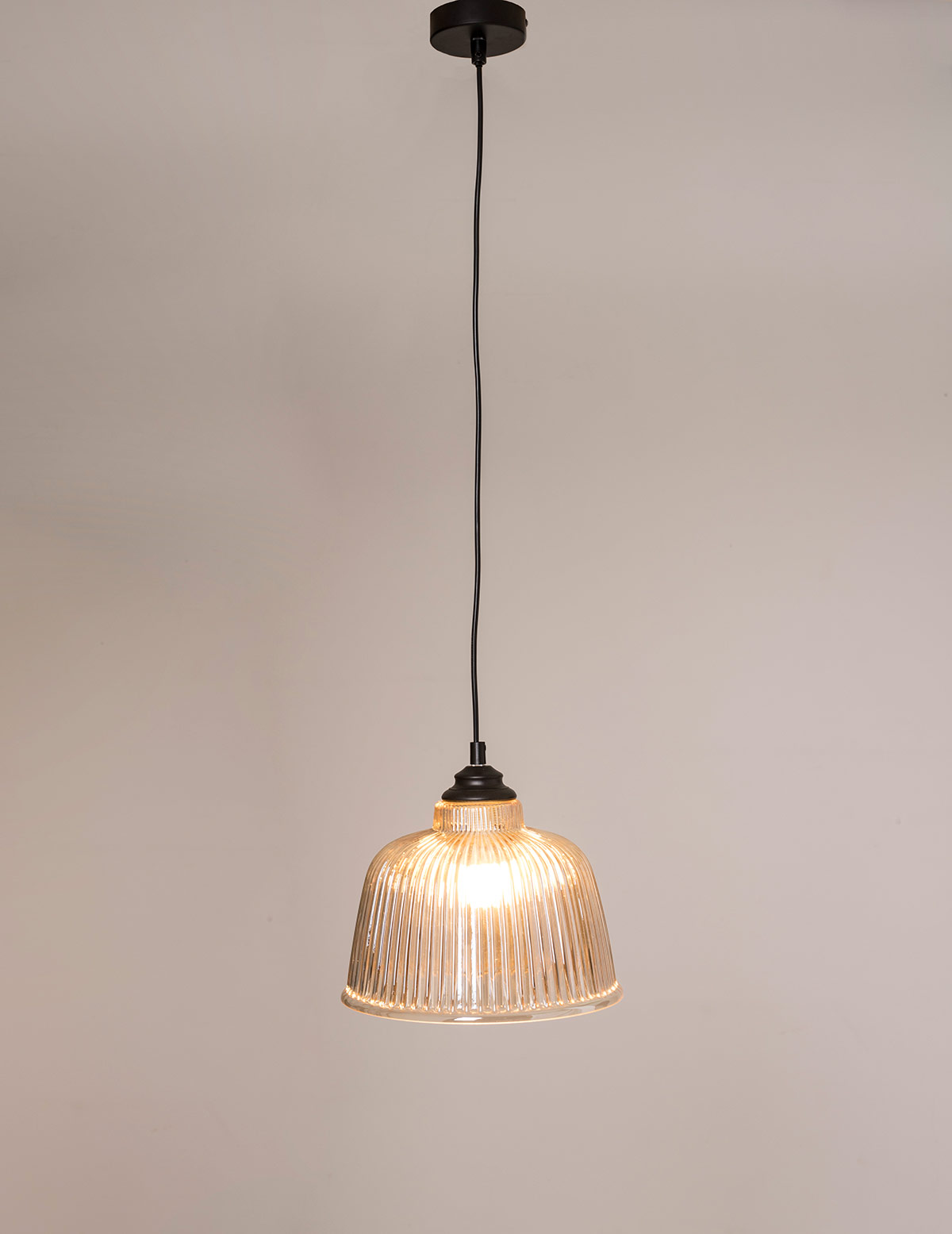 GDECO - Lámpara techo pantalla vidrio, color ámbar (28x121x28cm) - Imagen 3