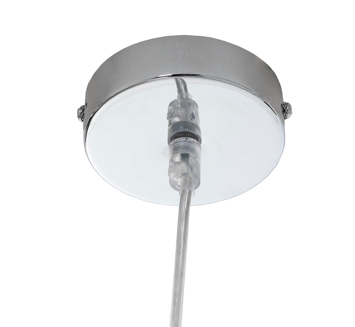 GDECO - LÁMPARA TECHO TUBO METAL CROMADO DORADO Y TULIPA ESFERA CRISTAL BLANCO - Imagen 4