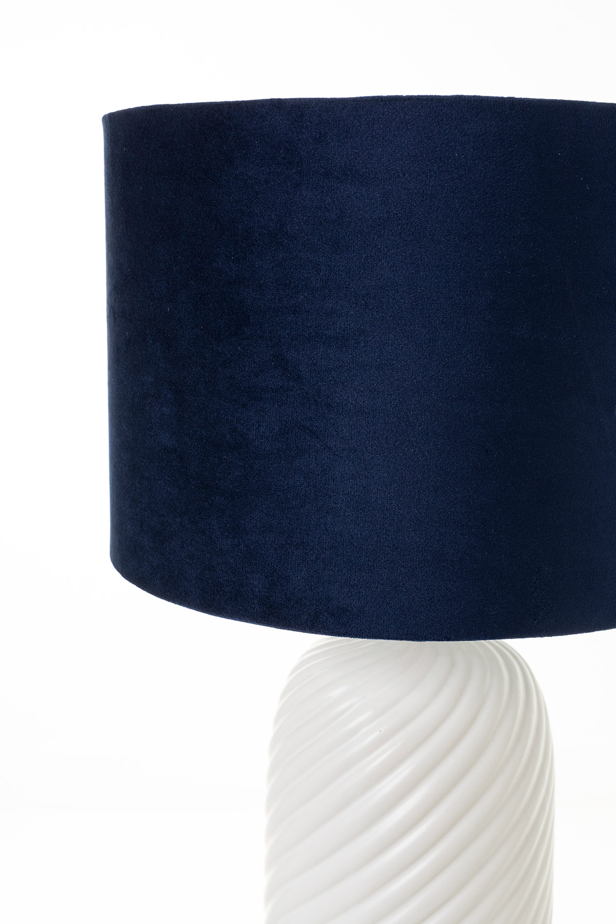 GDECO - LÁMPARA CERÁMICA PANTALLA TERCIOPELO AZUL 58*28*28CM - Imagen 3