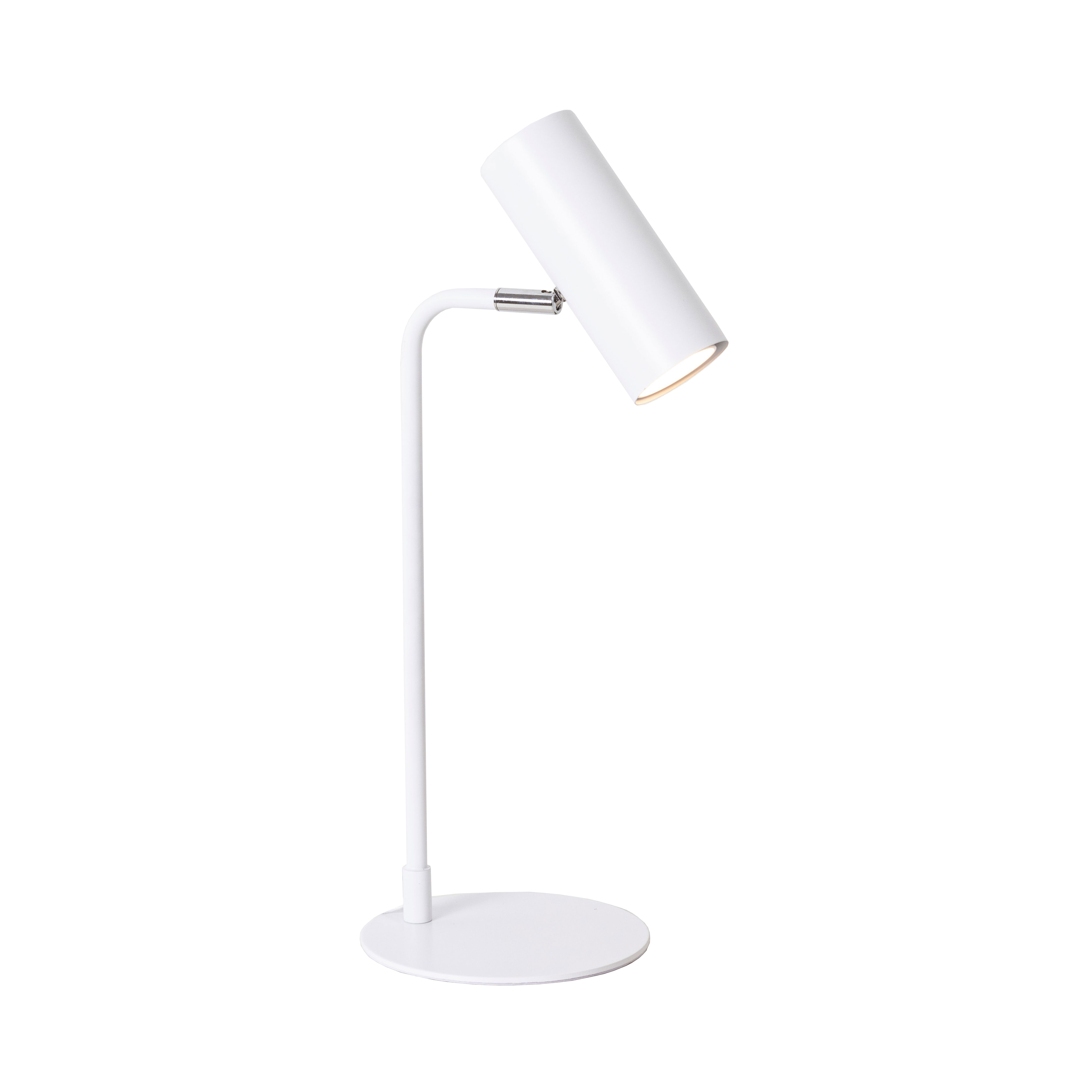 GDECO - LÁMPARA DE SOBREMESA DE METAL BLANCO 17*16*43 CM