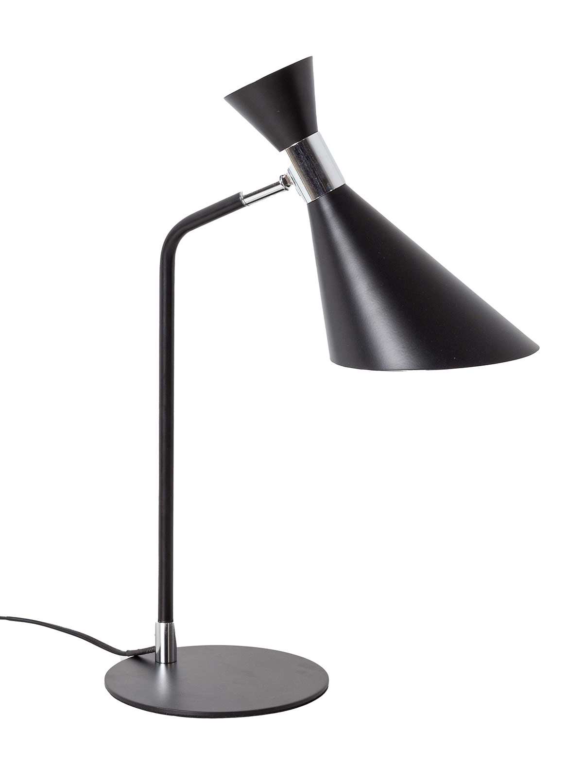 GDECO - LAMPARA DE SOBREMESA DE METAL NEGRO. 30*16*45 CM