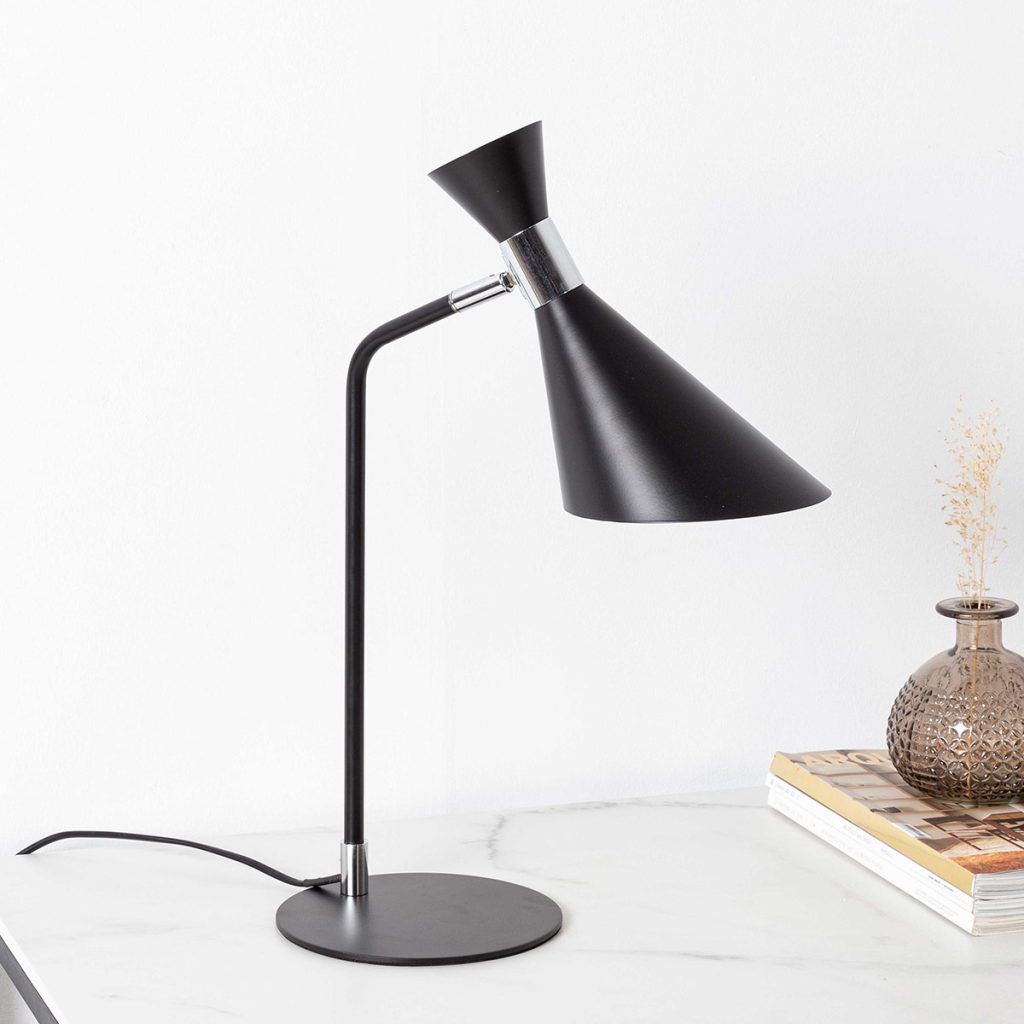 Alternative view of GDECO - LAMPARA DE SOBREMESA DE METAL NEGRO. 30*16*45 CM