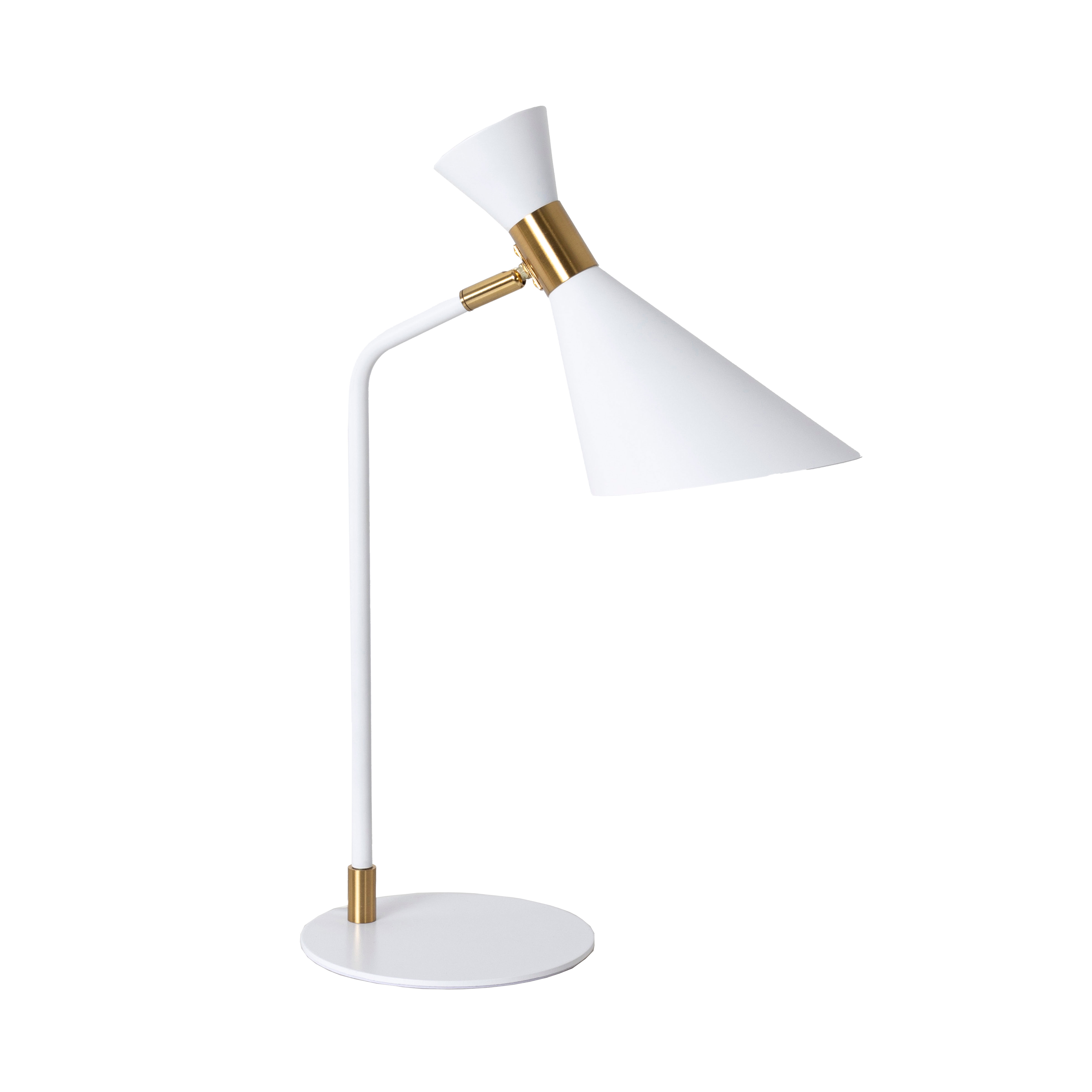 GDECO - LAMPARA DE SOBREMESA DE METAL BLANCO. 30*16*45 CM