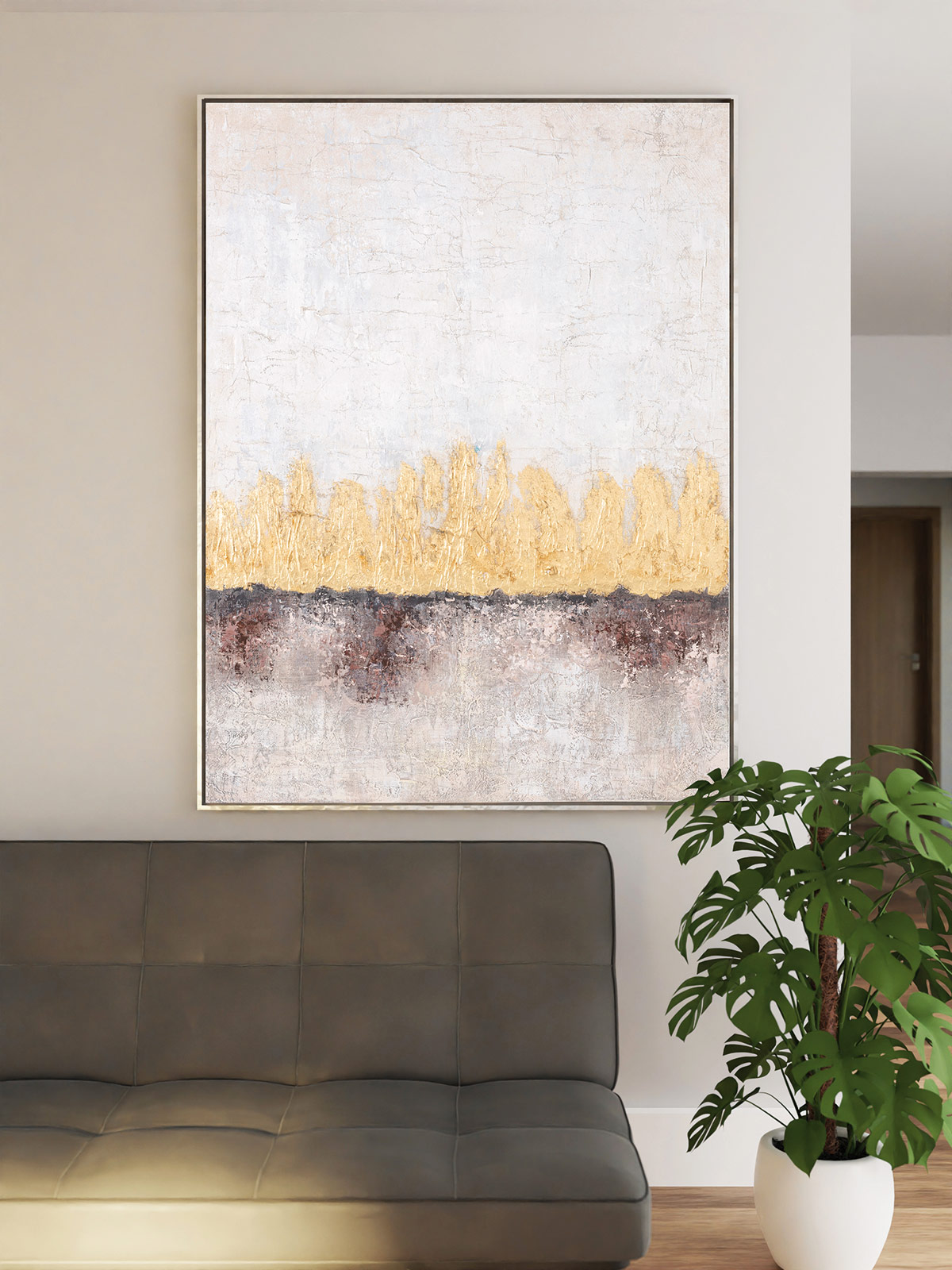 Alternative view of GDECO - PINTURA AL ÓLEO, MARCO PLATA 120X160X3,5 CM