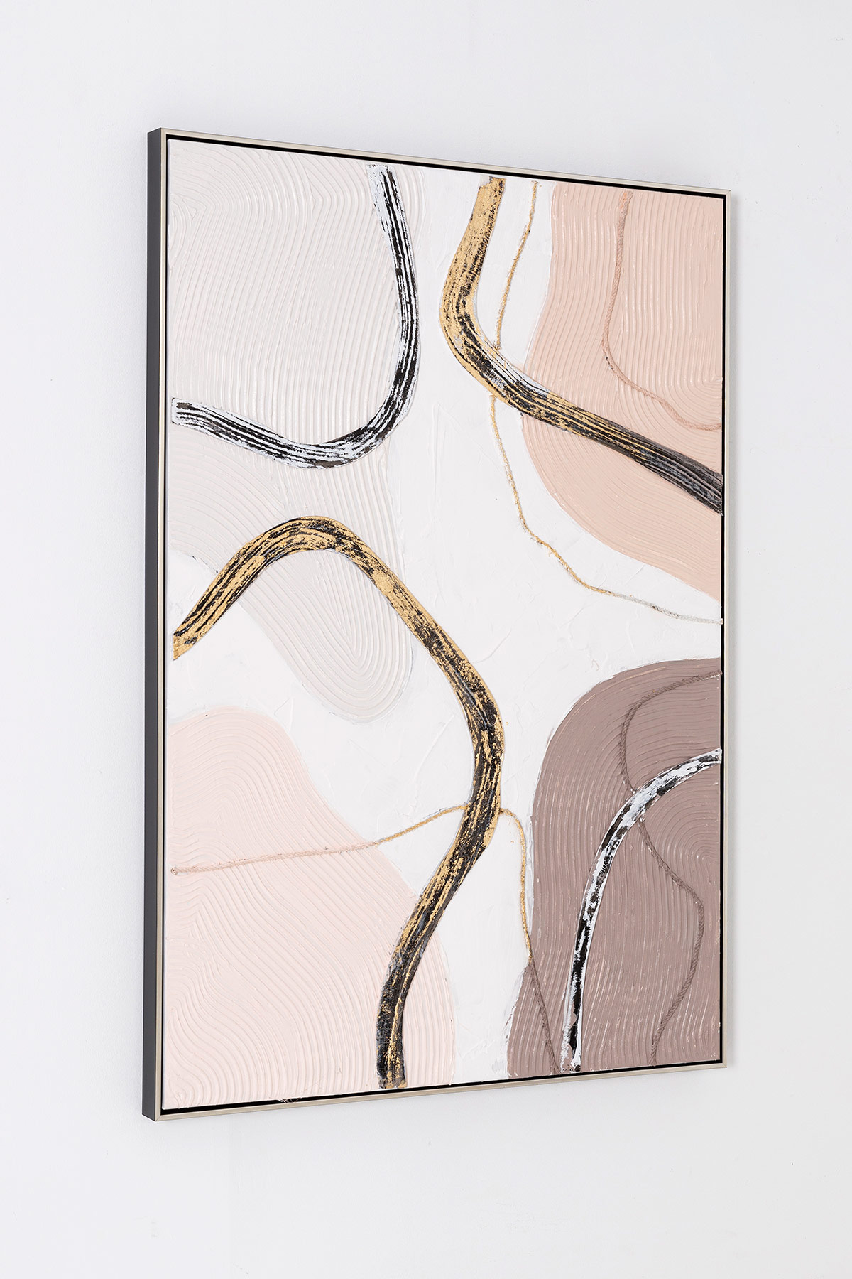 Alternative view of GDECO - PINTURA AL ÓLEO, MARCO PLATA 80X120X3,5 CM