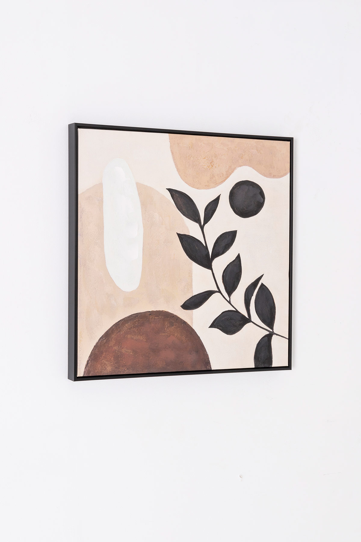 GDECO - SET DE 3CUADROS IMPRESOS Y AL ÓLEO, MARCO NEGRO 60x60x3,5 CADA UNO. TOTAL 180X60 CM - Imagen 3