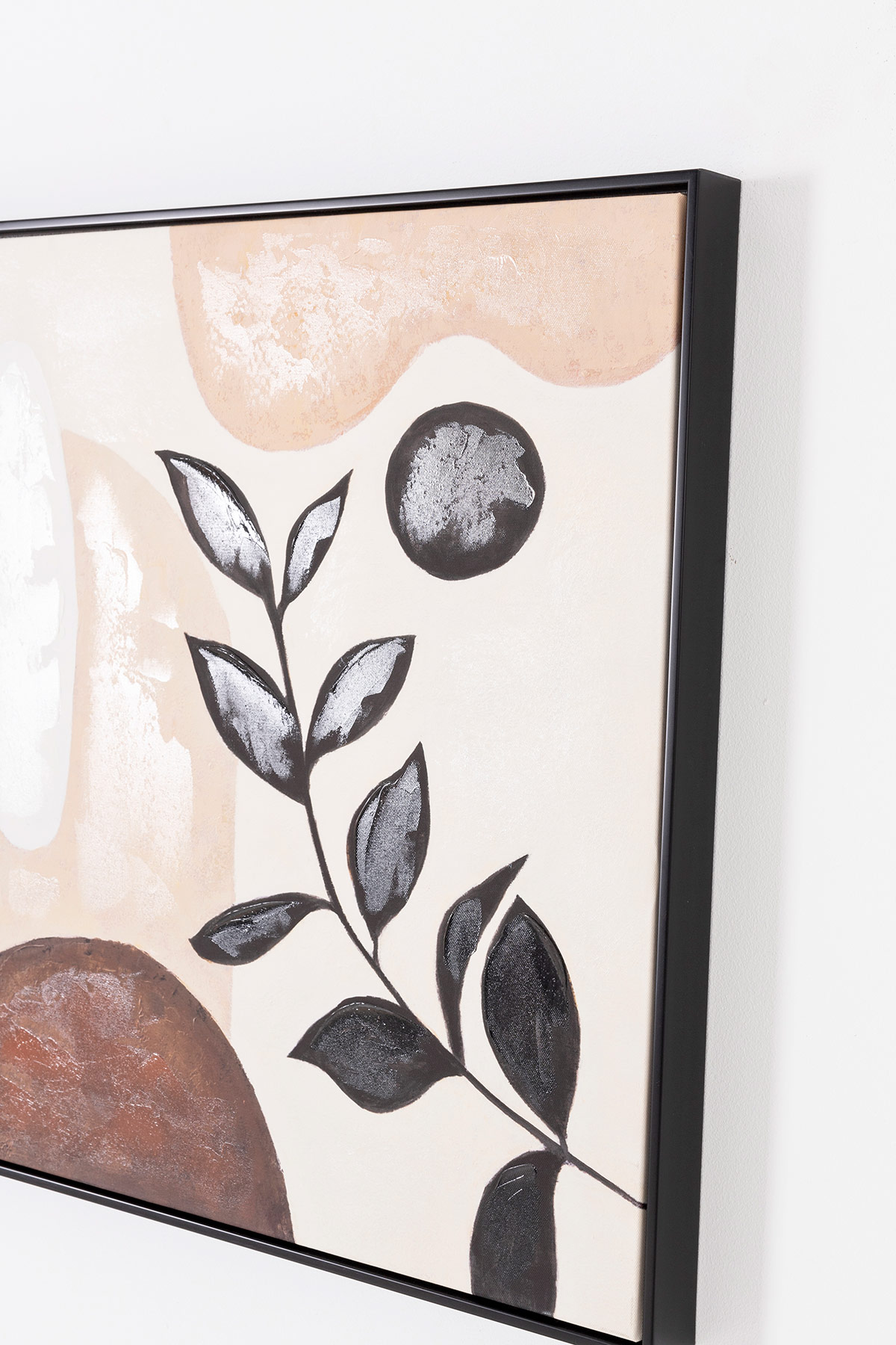 GDECO - SET DE 3CUADROS IMPRESOS Y AL ÓLEO, MARCO NEGRO 60x60x3,5 CADA UNO. TOTAL 180X60 CM - Imagen 4