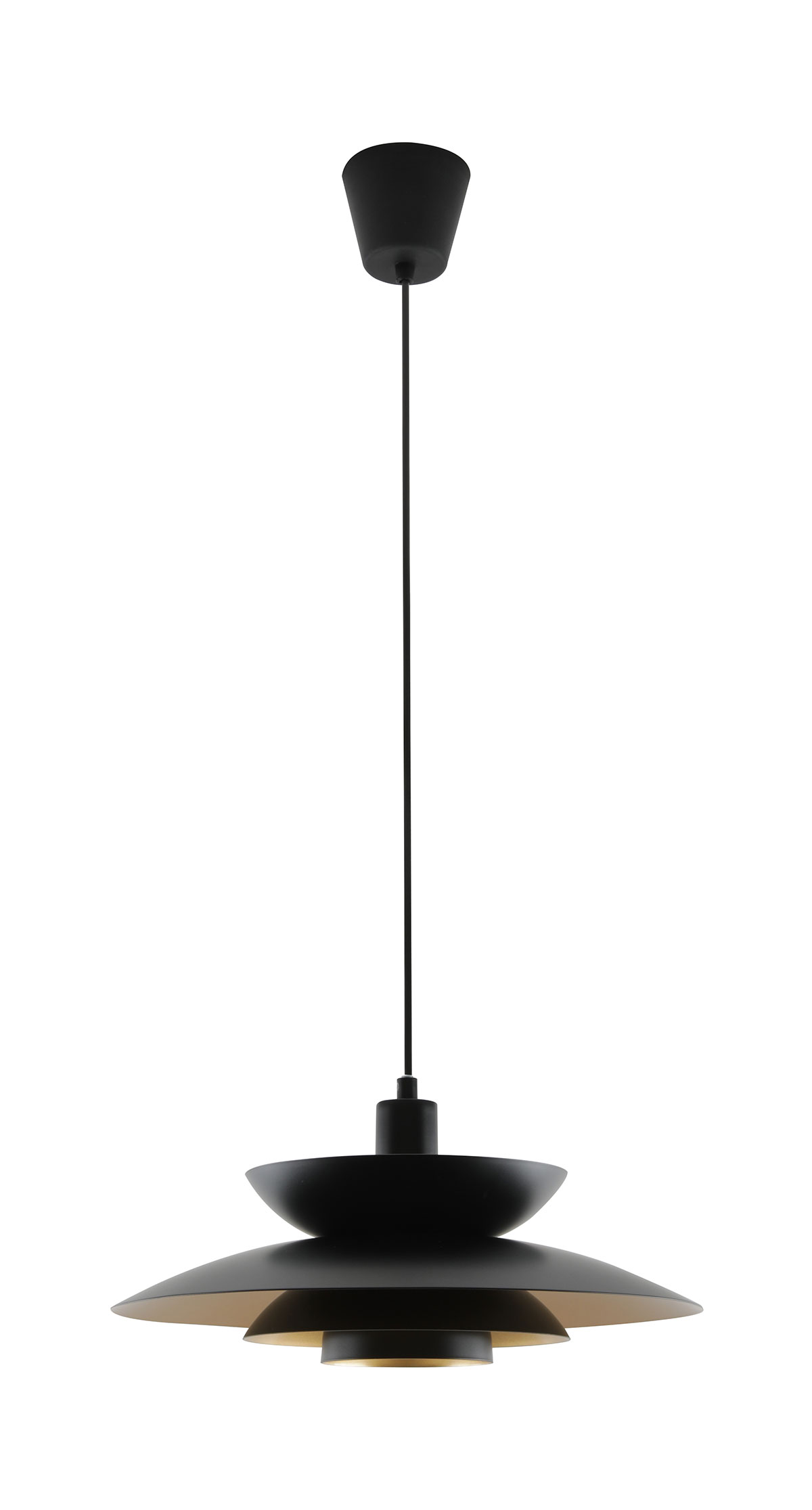 Alternative view of GDECO - LÁMPARA TECHO DINA. NEGRO MATE, INTERIOR DORADO.