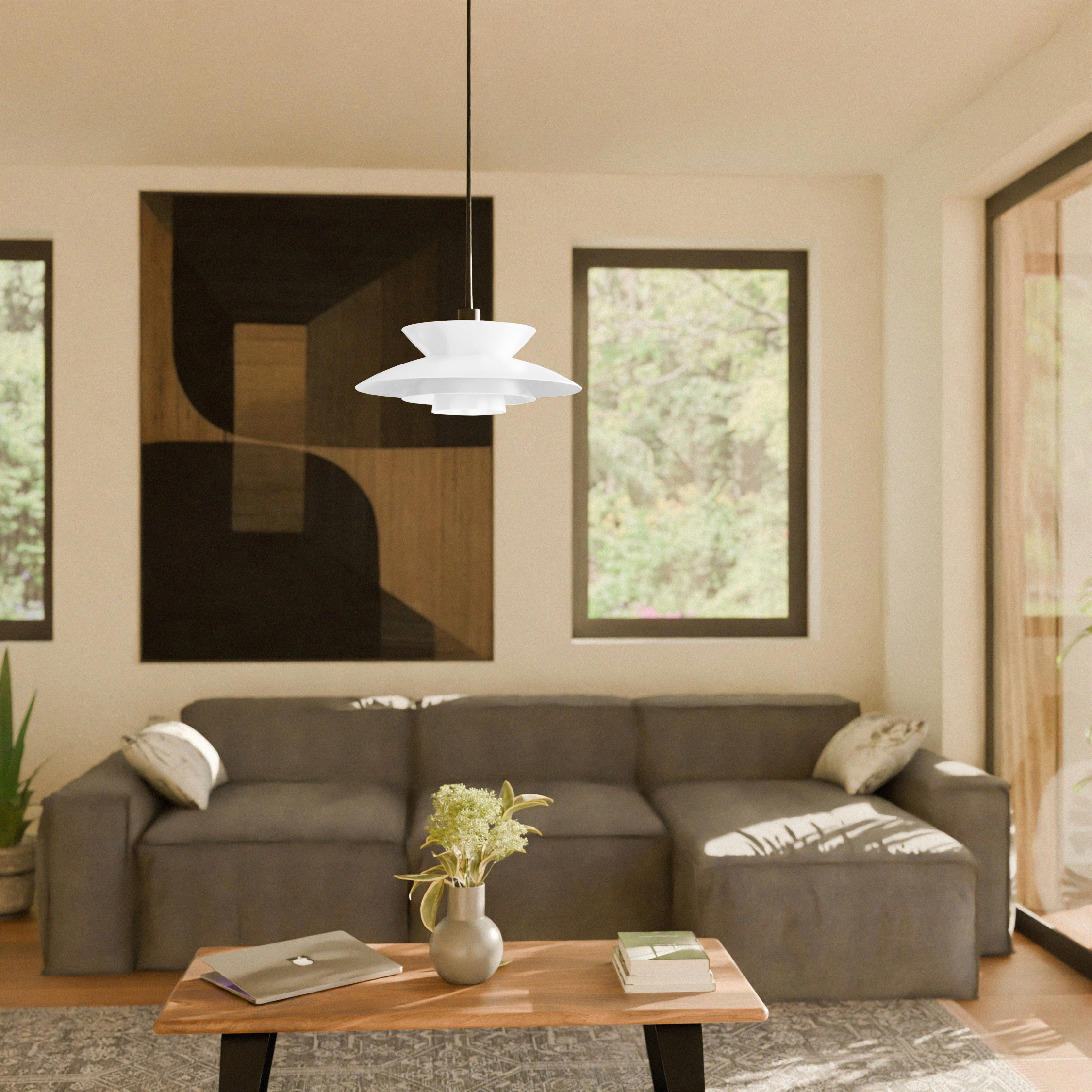 GDECO - LÁMPARA TECHO DINA. BLANCO MATE.