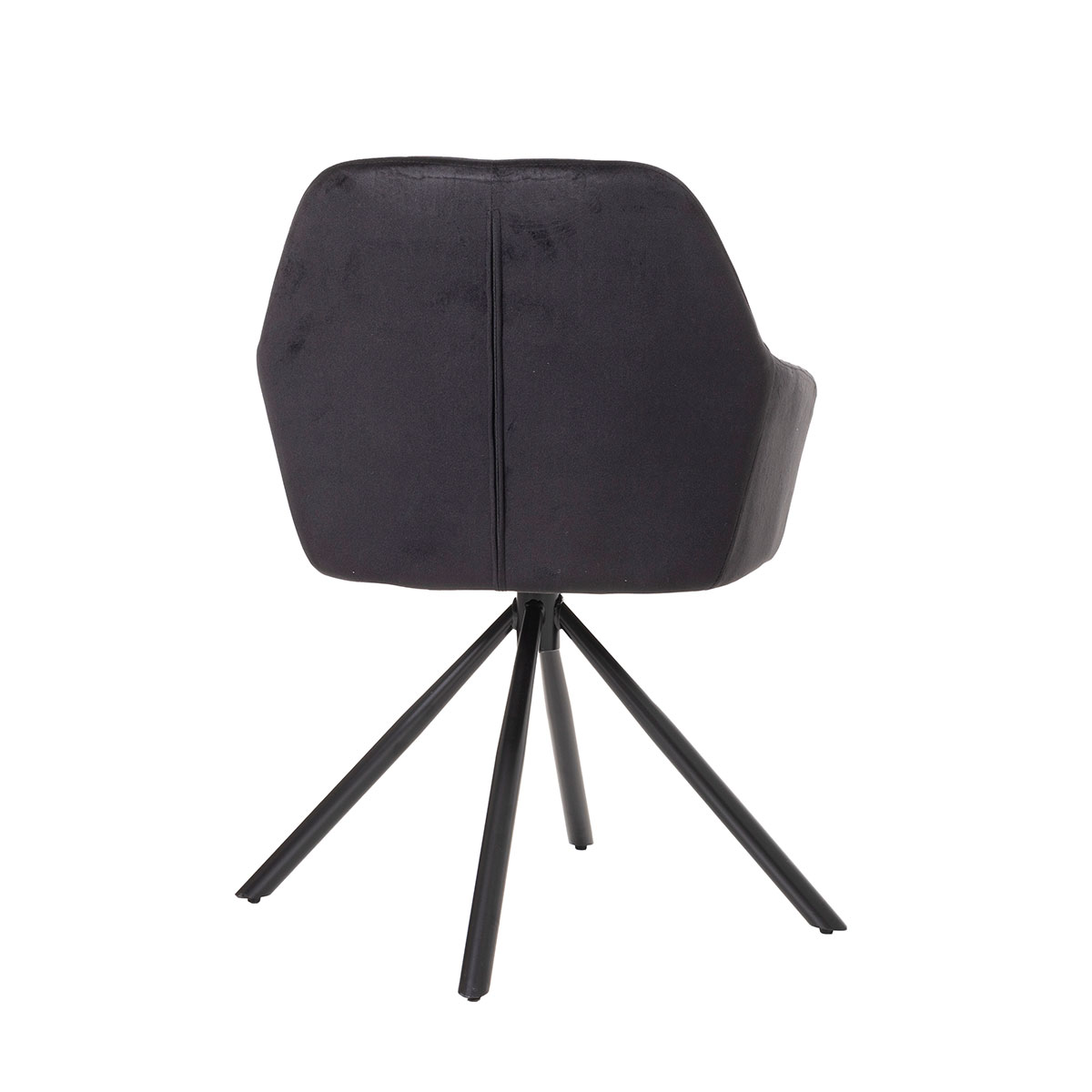 Alternative view of GDECO - SILLA CLAIRE GIRATORIA 360º. TAPIZADO TERCIOPELO NEGRO, PATAS METAL NEGRO