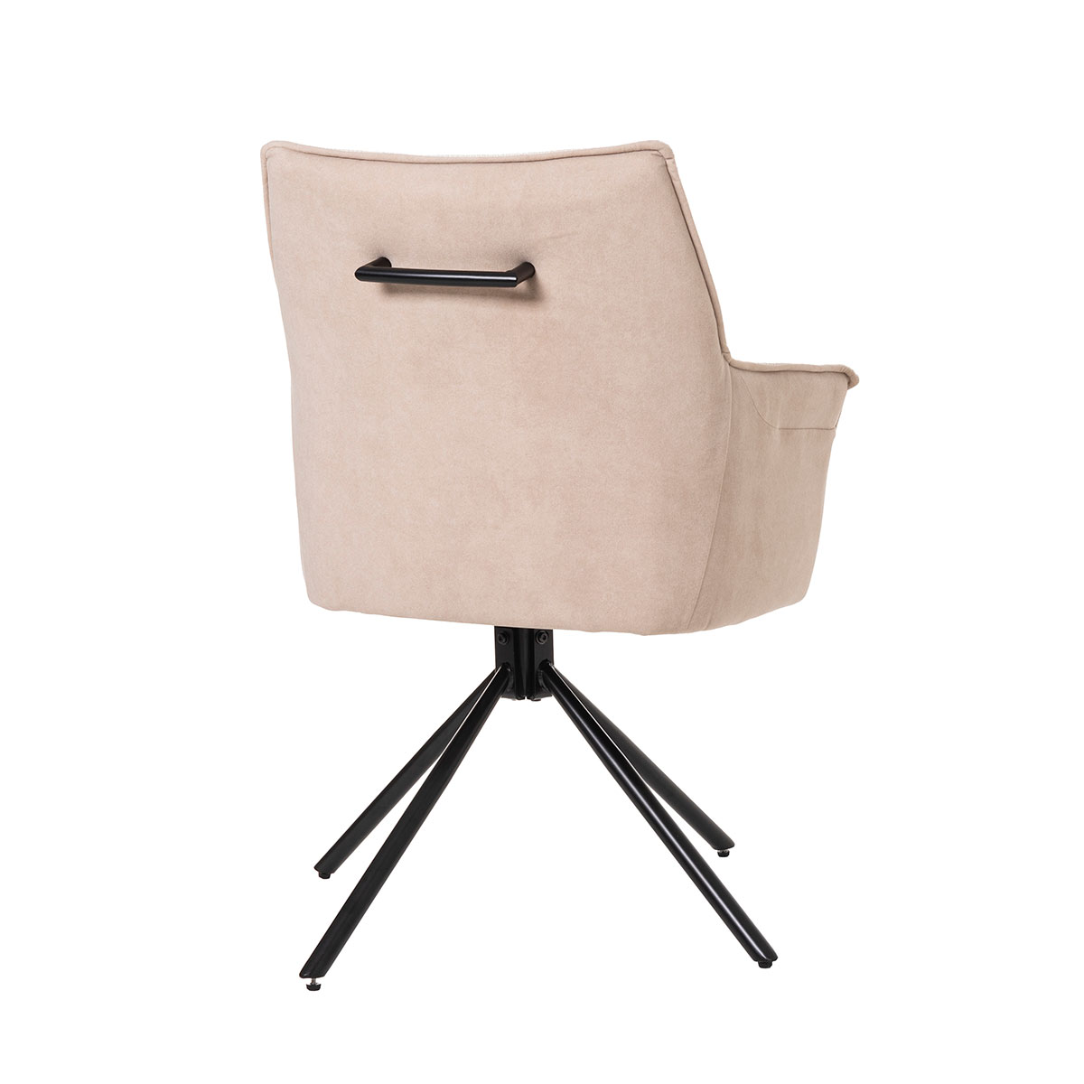 GDECO - SILLA ROSE GIRATORIA 360º. TAPIZADO TONOS BEIGE, PATAS METAL NEGRO - Imagen 3