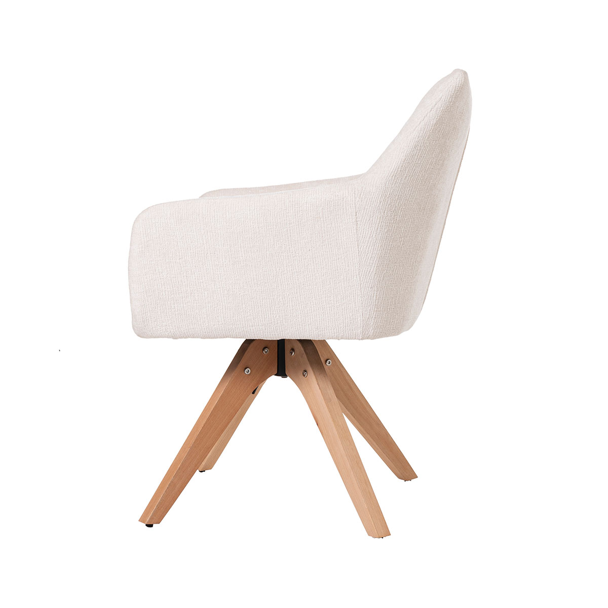 GDECO - SILLA NORD GIRATORIA 360º. TAPIZADO BEIGE, PATAS METAL NEGRO - Imagen 4