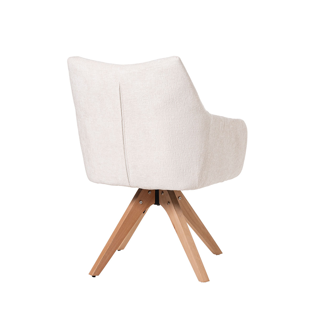 GDECO - SILLA NORD GIRATORIA 360º. TAPIZADO BEIGE, PATAS METAL NEGRO - Imagen 3