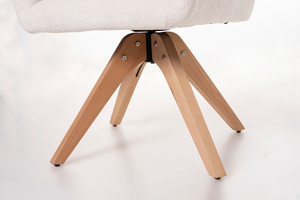 Alternative view of GDECO - SILLA NORD GIRATORIA 360º. TAPIZADO BEIGE, PATAS METAL NEGRO