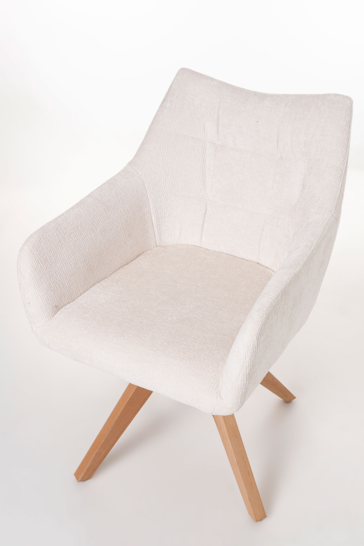 GDECO - SILLA NORD GIRATORIA 360º. TAPIZADO BEIGE, PATAS METAL NEGRO