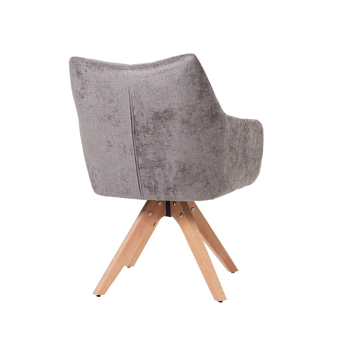 GDECO - SILLA NORD GIRATORIA 360º. TAPIZADO GRIS OSCURO, PATAS METAL NEGRO - Imagen 4