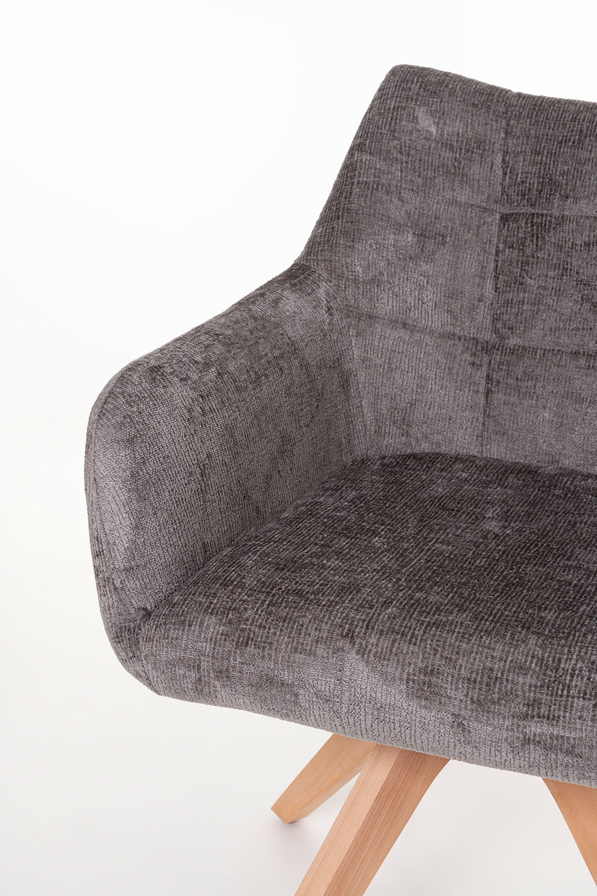 GDECO - SILLA NORD GIRATORIA 360º. TAPIZADO GRIS OSCURO, PATAS METAL NEGRO - Imagen 3