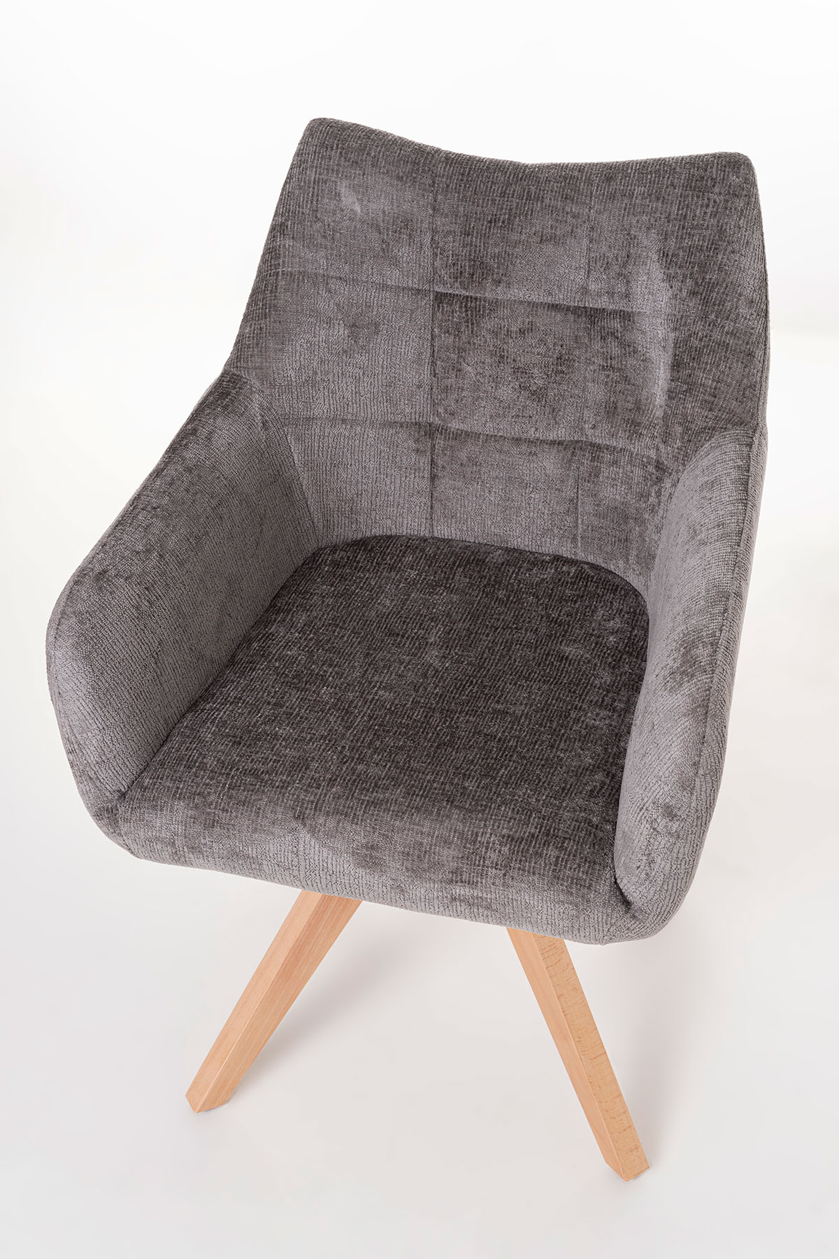 Alternative view of GDECO - SILLA NORD GIRATORIA 360º. TAPIZADO GRIS OSCURO, PATAS METAL NEGRO