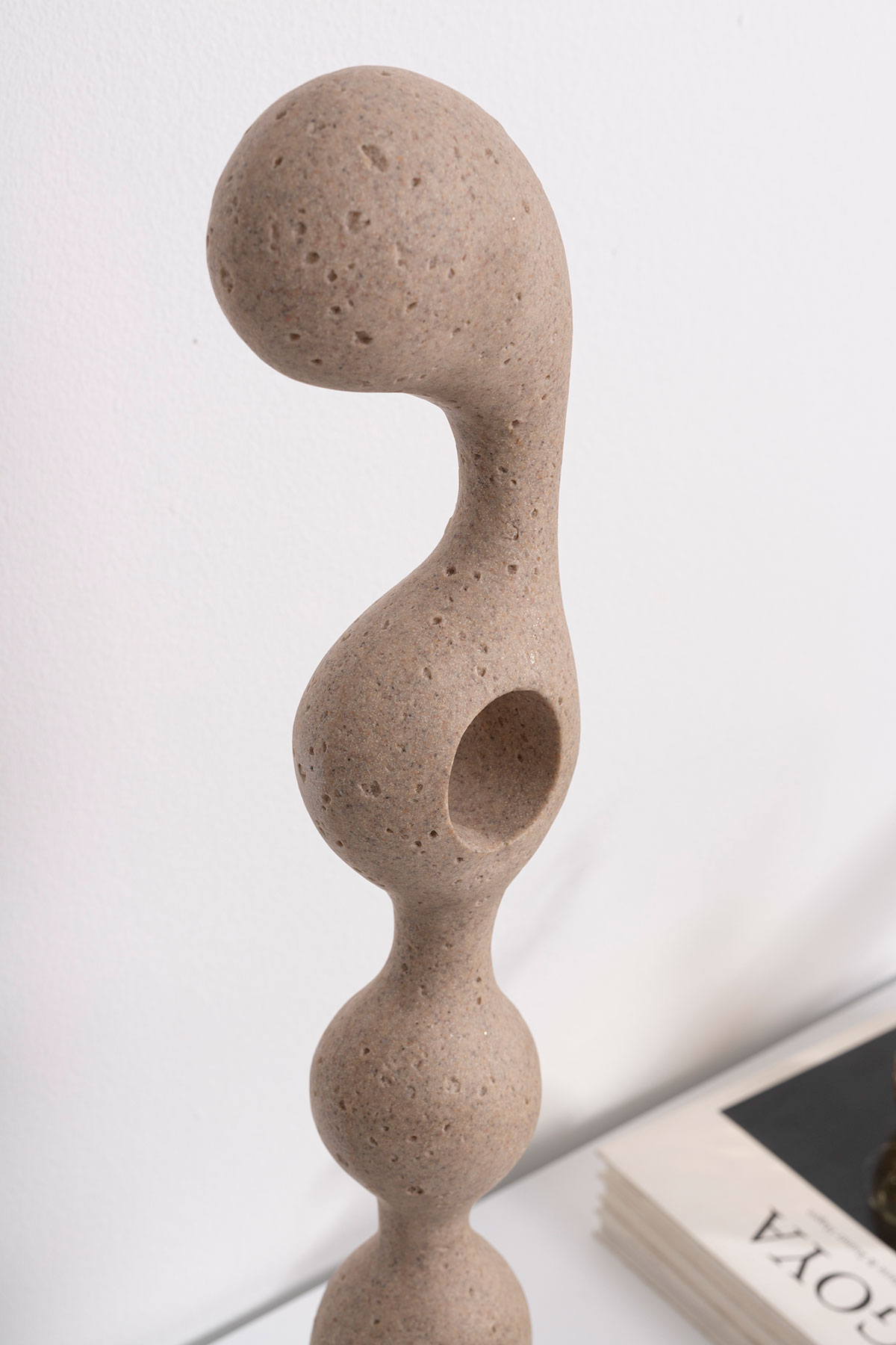 Alternative view of GDECO - Escultura polyresina efecto piedra tonos tierra. 12x51x8 cm