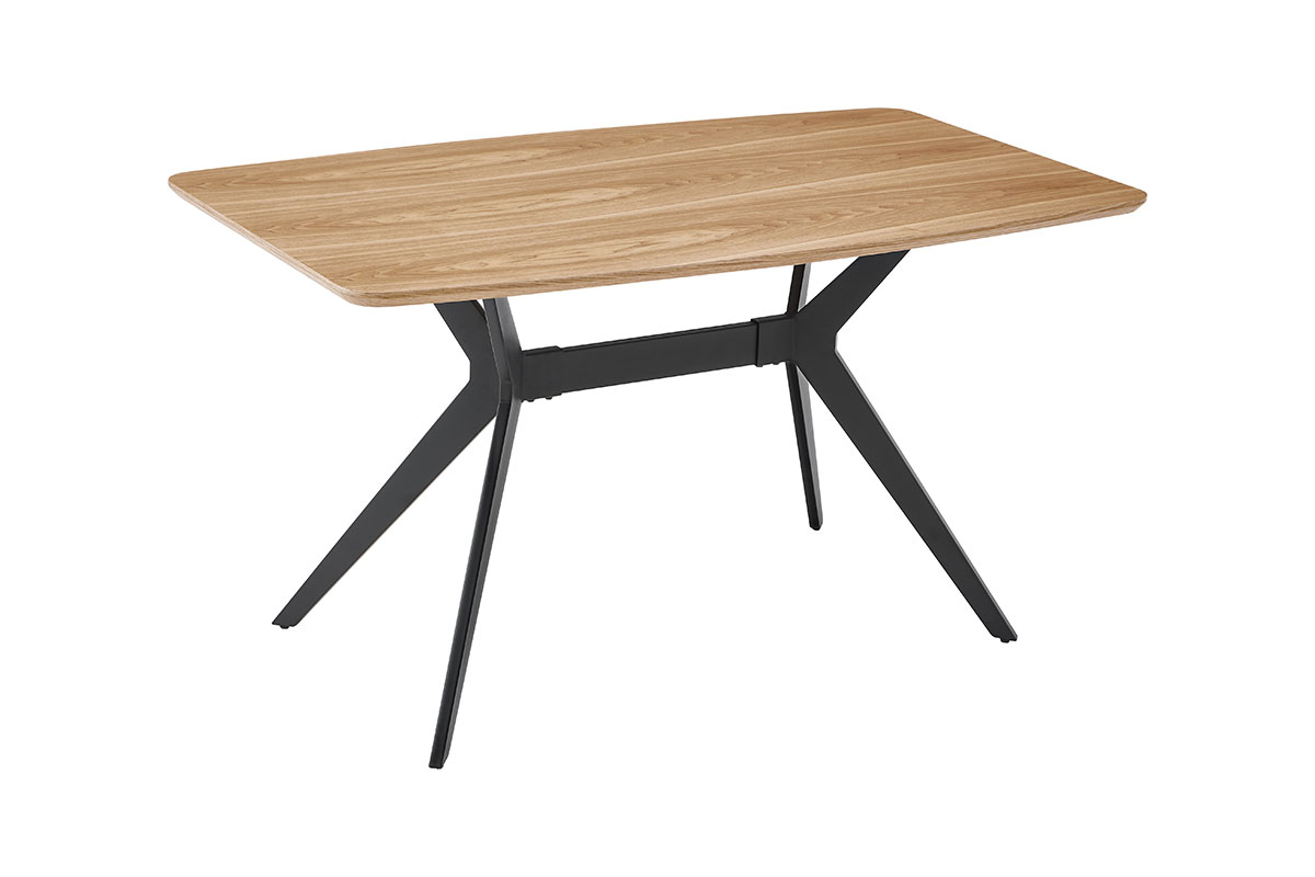 Alternative view of GDECO - MESA EXTENSIBLE 140*80*75CM, TAPA CHAPA ROBLE, PATA METALICA NEGRA