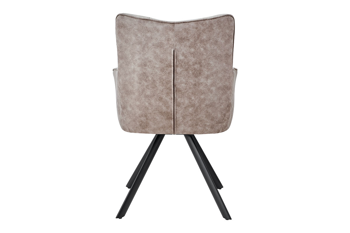 Alternative view of GDECO - SILLON LEIA, ASIENTO GIRATORIO 360º CON RETORNO. TAPIZADO BEIGE CLARO Y MARRON TIERRA ANTIMANCHAS, PATAS METAL NEGRO