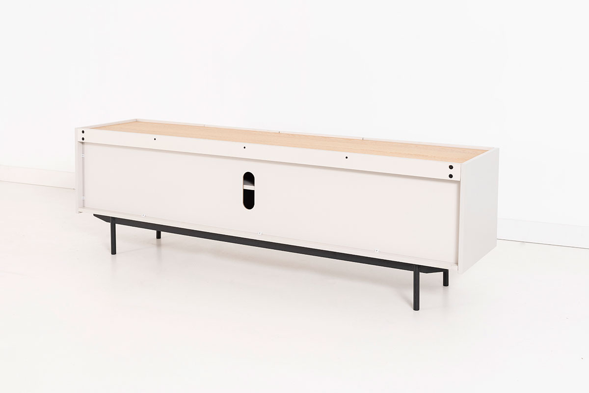 Alternative view of GDECO - MUEBLE TV POL. 
LACADO GRIS PIEDRA Y CHAPA DE ROBLE. PATAS METAL
NEGRO