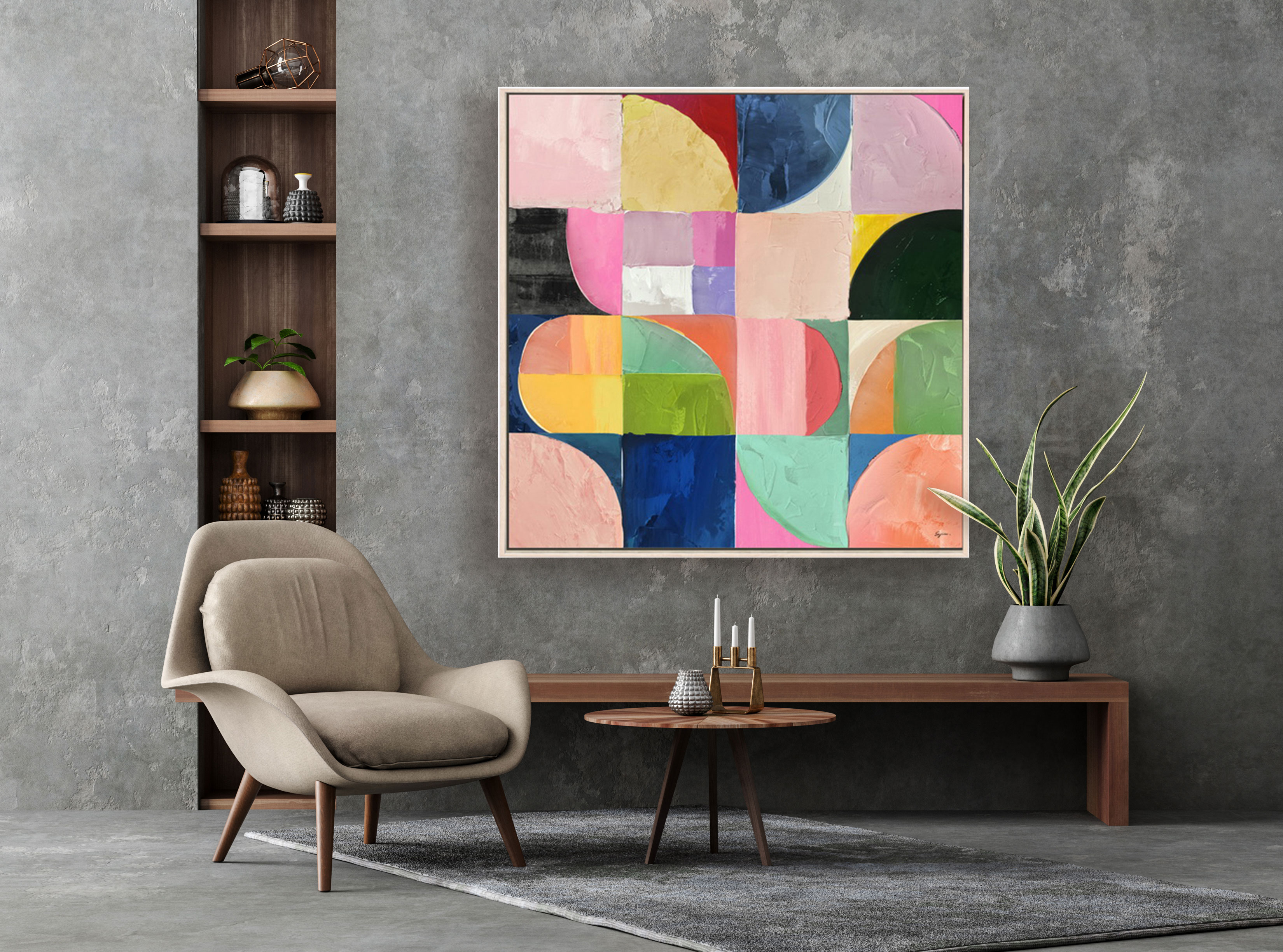 GDECO - CUADRO OLEO CON MARCO 120*120CM