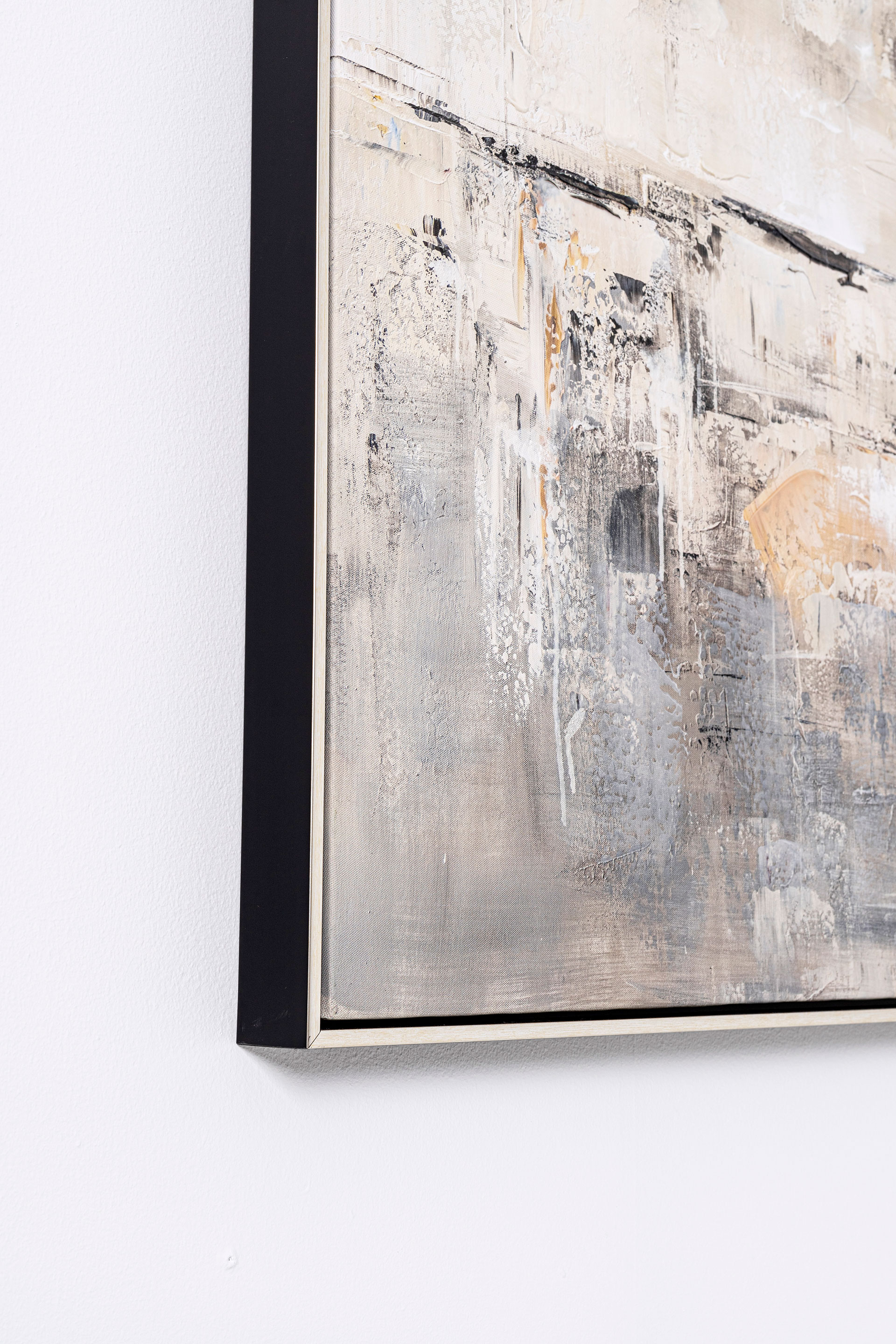 GDECO - SET 2 CUADROS OLEO 80*80 CM. CON MARCO MADERA