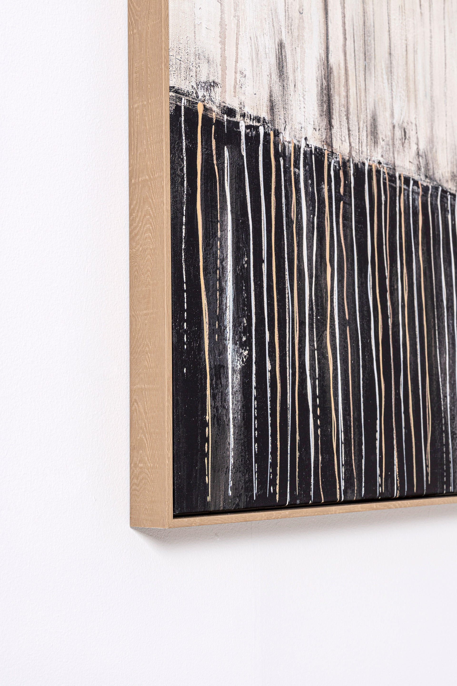 GDECO - SET 2 CUADROS OLEO CON MARCO MADERA 60*90*3.5 CM