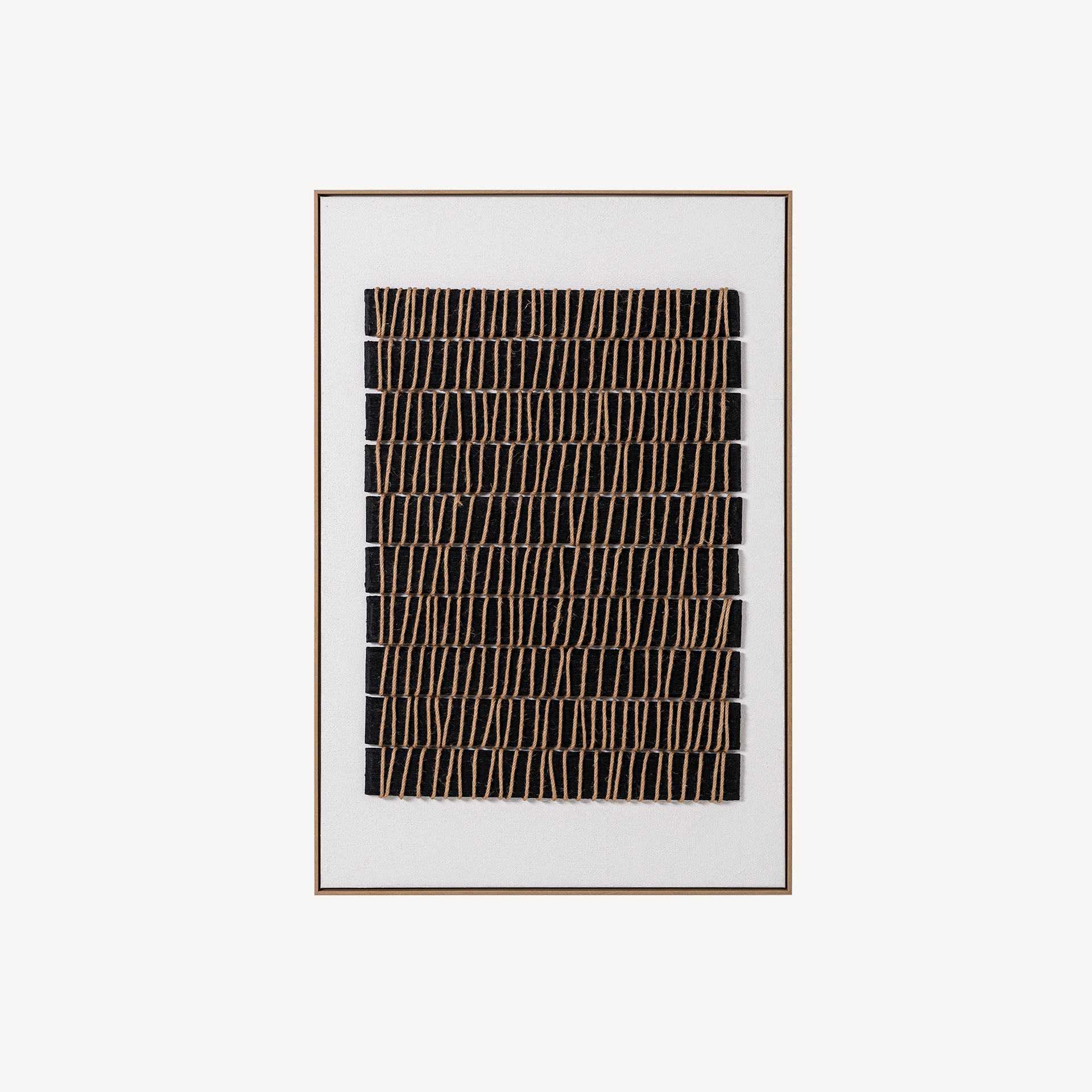 GDECO - CUADRO OLEO 80*120 CM. MARCO MADERA, FONDO NEGRO