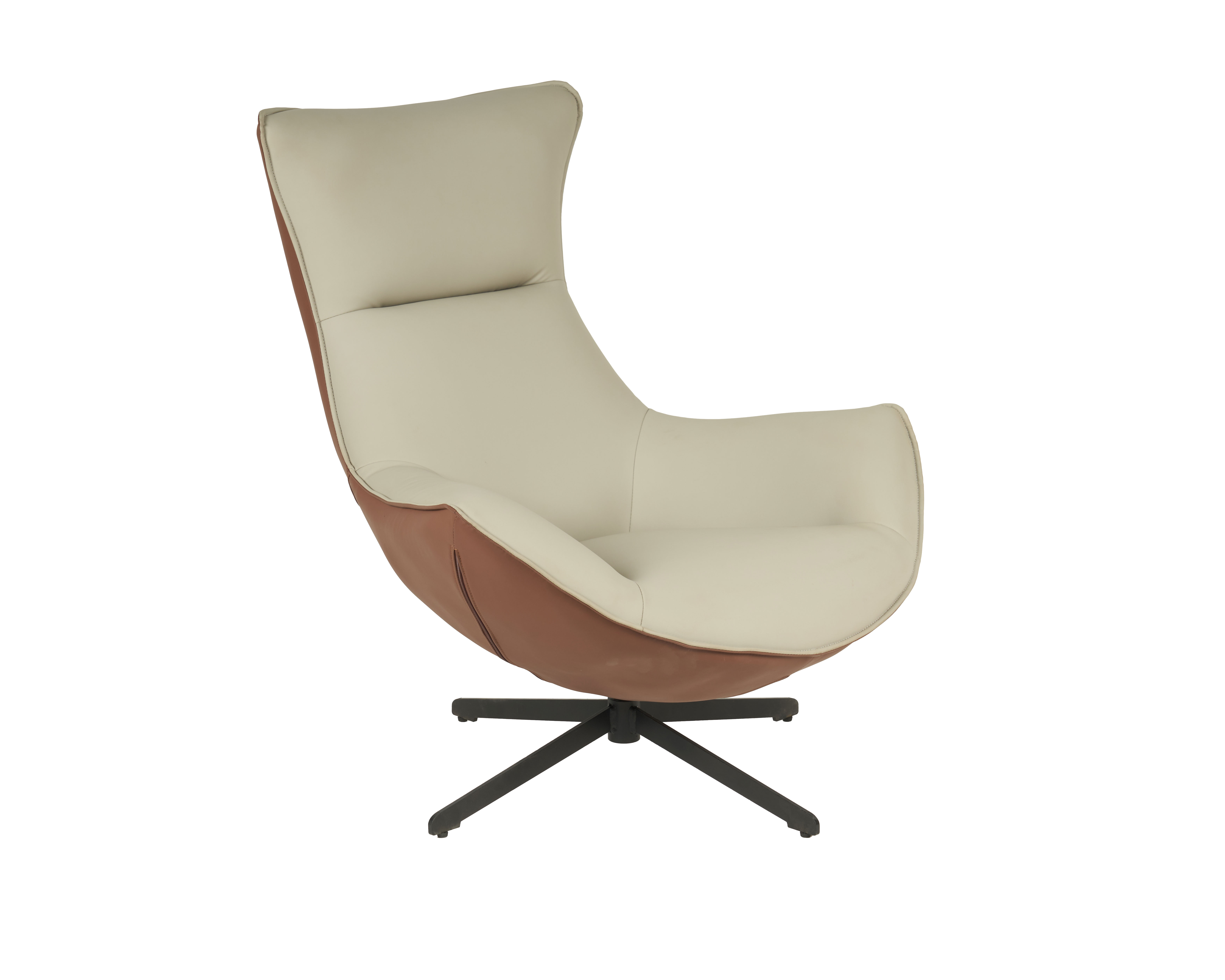 GDECO - SILLON HANS GIRATORIO 360º. TAPIZADO CALDERA Y BEIGE (ANTIMANCHAS, IGNIFUGO, ANTIARAÑAZOS MASCOTAS) 102*102*87 CM - Imagen 4