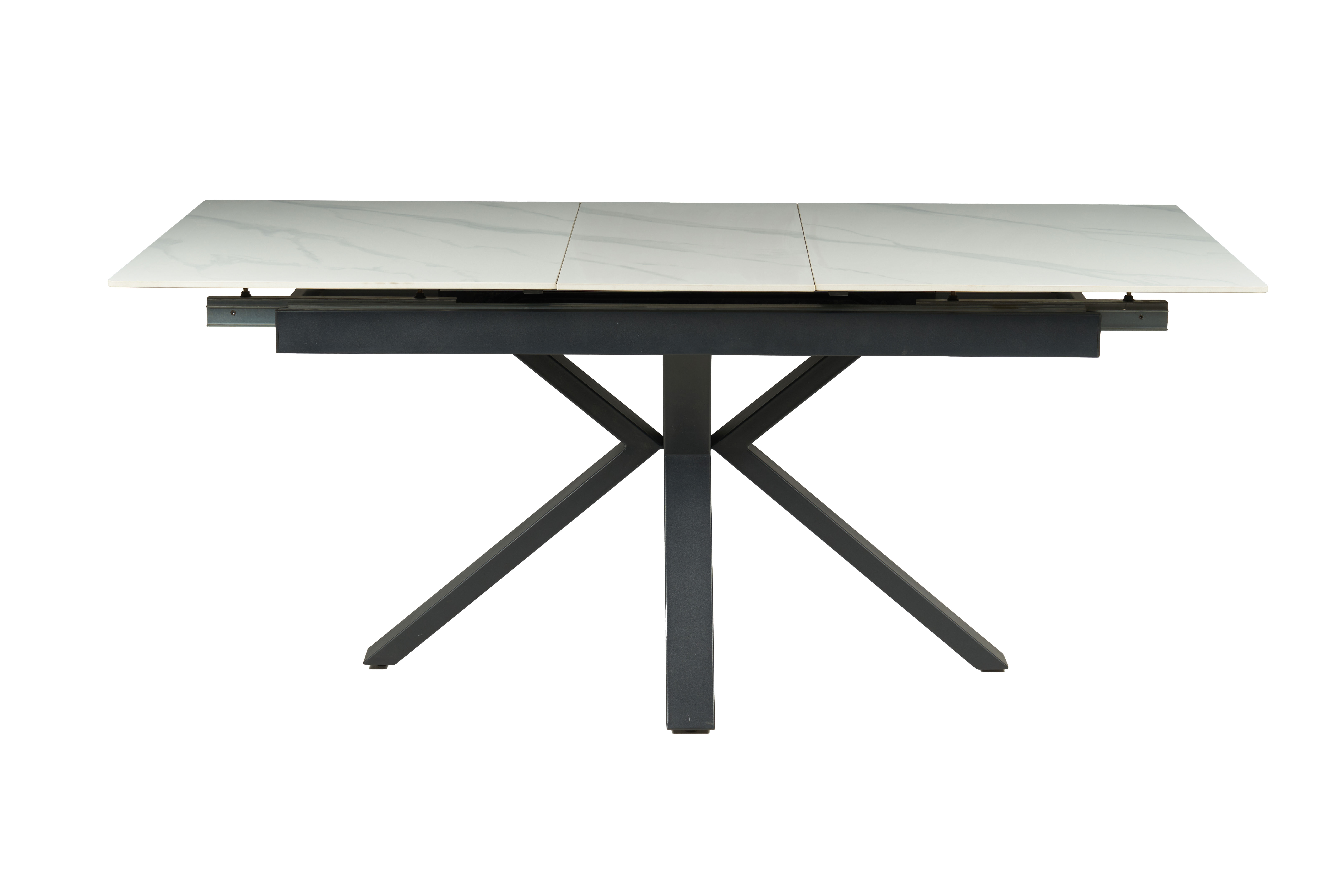 Alternative view of GDECO - MESA EXTENSIBLE 140/180*85*76 CM, TAPA PORCELANICO BLANCO Y BASE METAL NEGRO