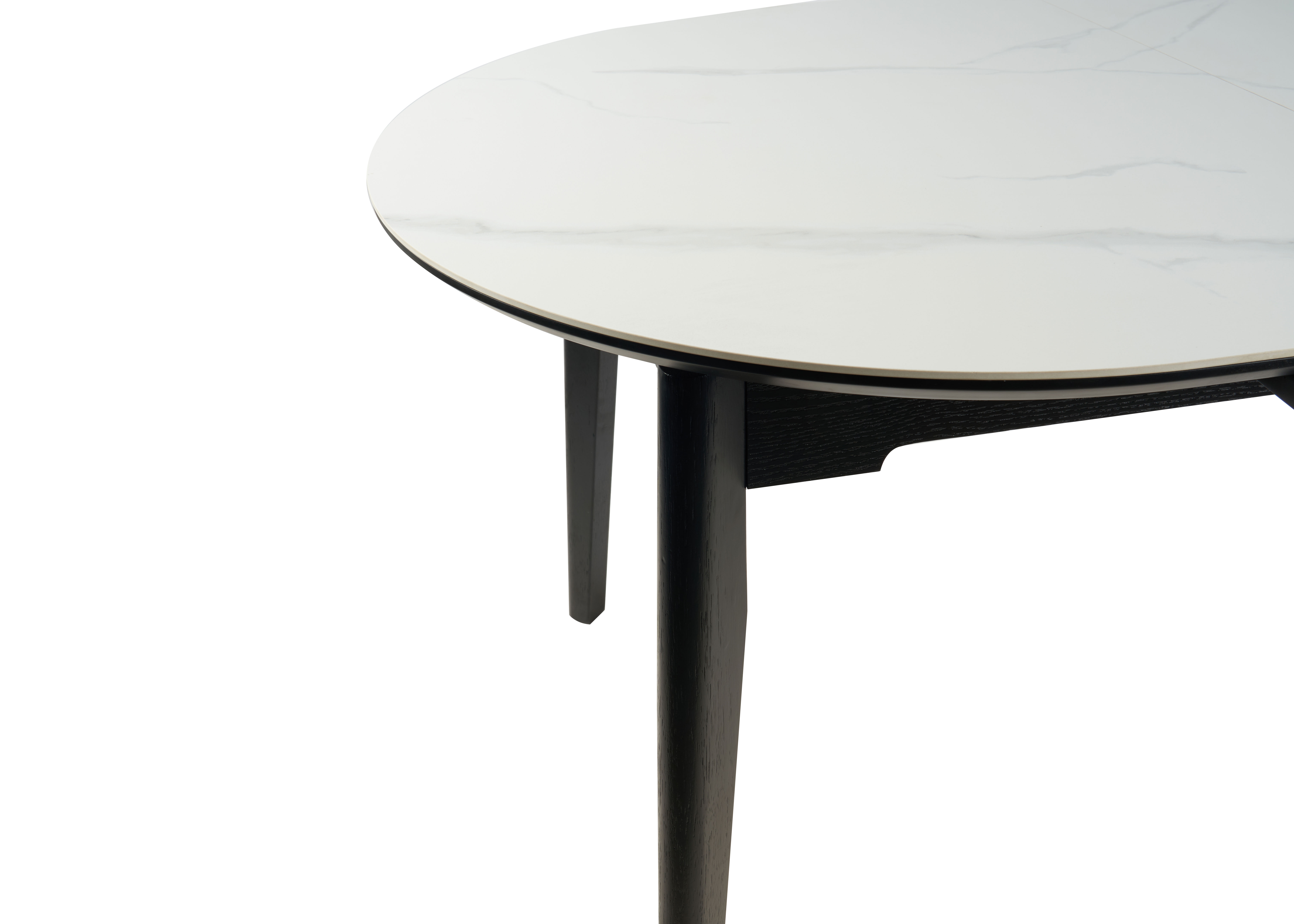 Alternative view of GDECO - MESA EXTENSIBLE OVALADA 140/180*85*76 CM, TAPA PORCELANICO BLANCO Y BASE METAL NEGRO