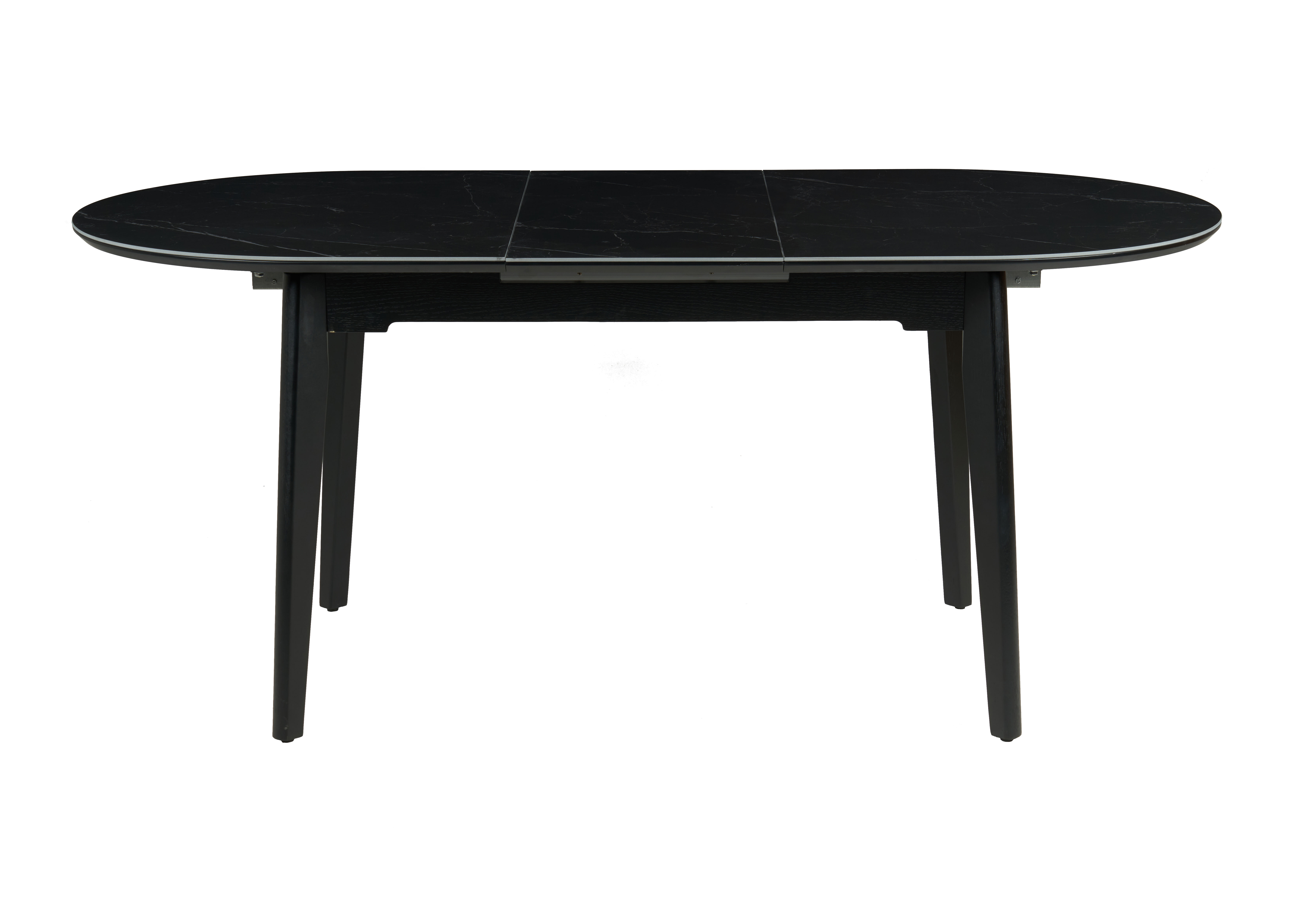 Alternative view of GDECO - MESA EXTENSIBLE OVALADA 140/180*85*76 CM, TAPA PORCELANICO NEGRO Y BASE METAL NEGRO