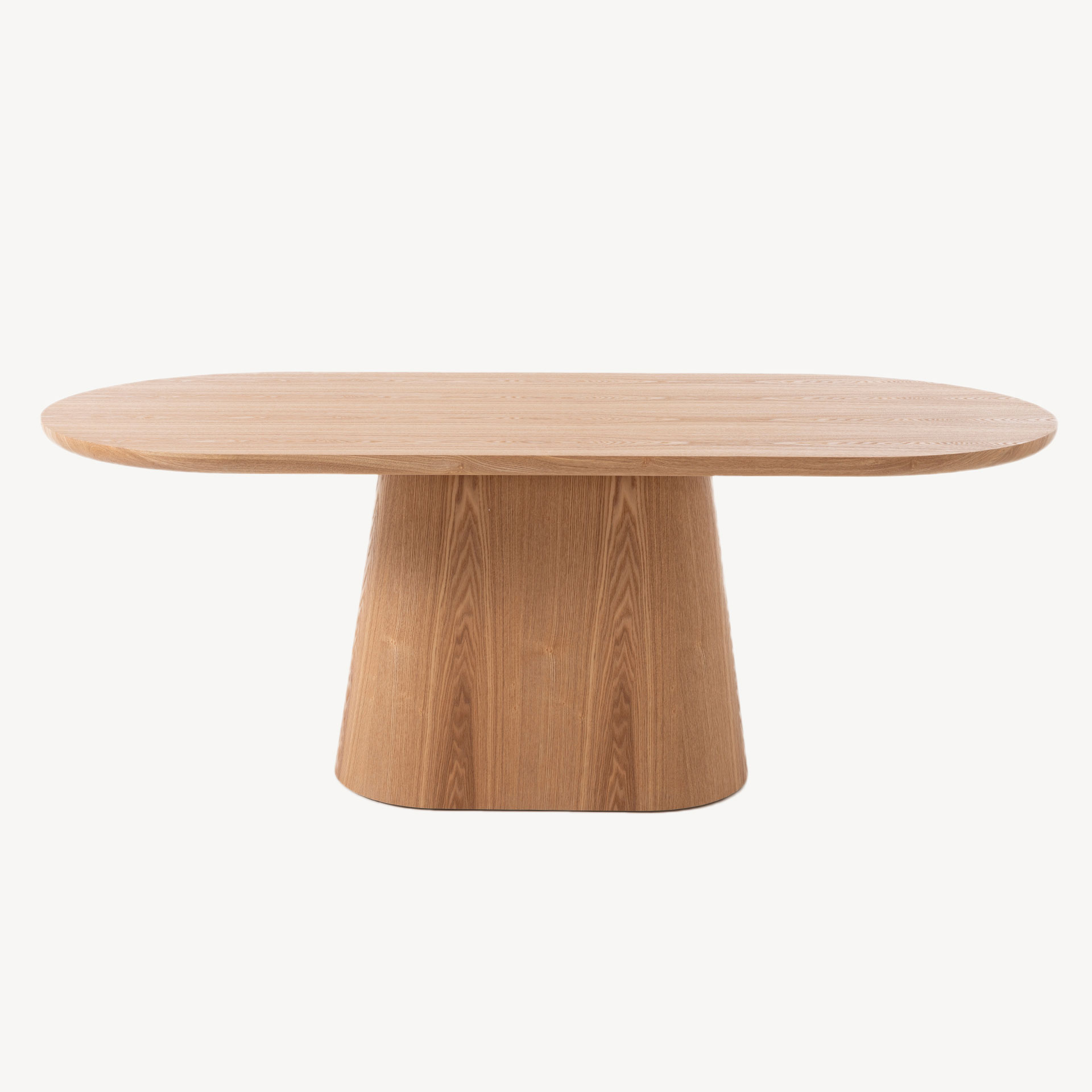 GDECO - MESA COMEDOR CHAPA ROBLE, TAPA OVALADA 200*90*75CM