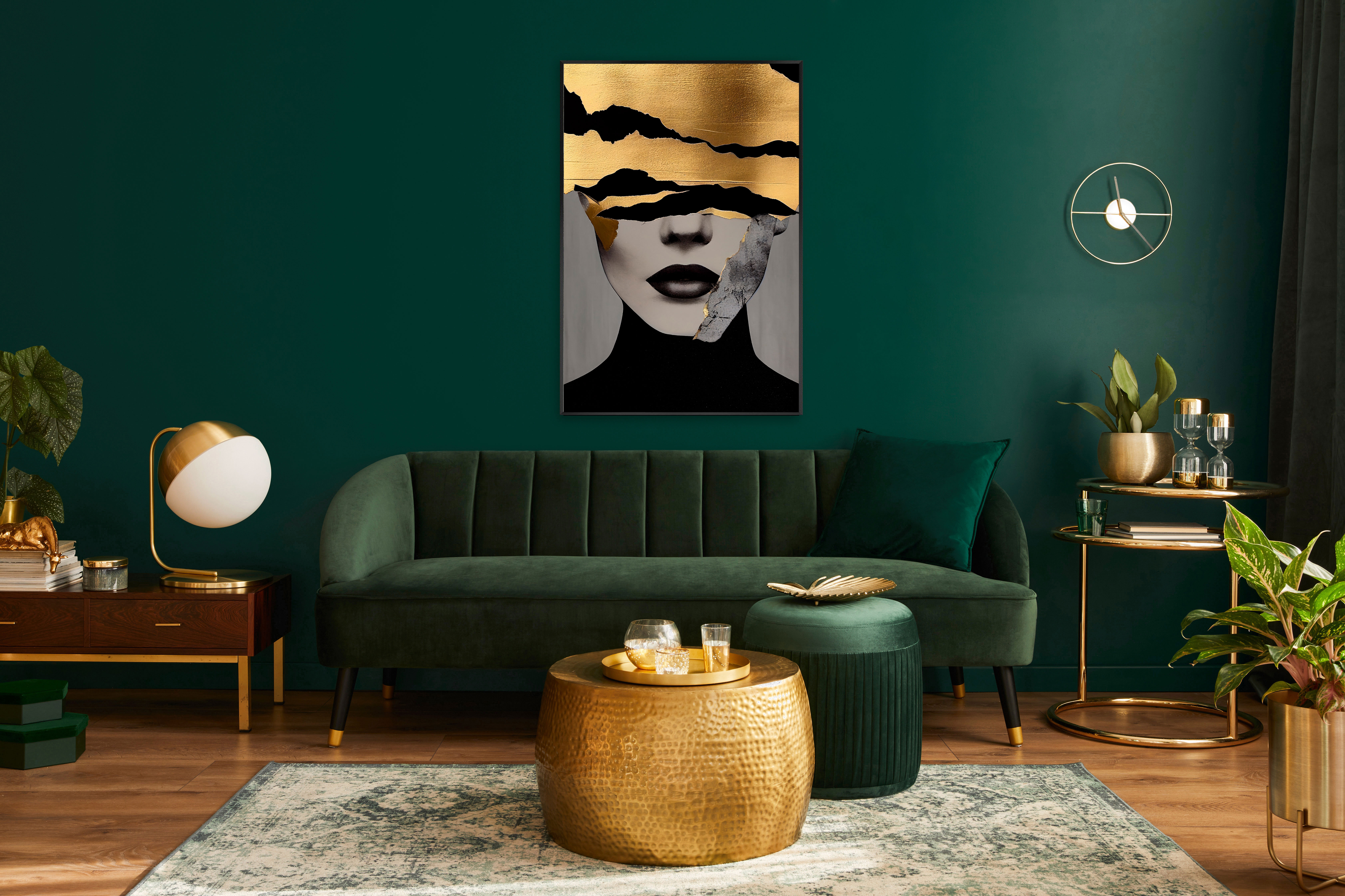 GDECO - CUADRO MARCO NEGRO FOTO CRISTAL TEMPLADO 120*80 CM