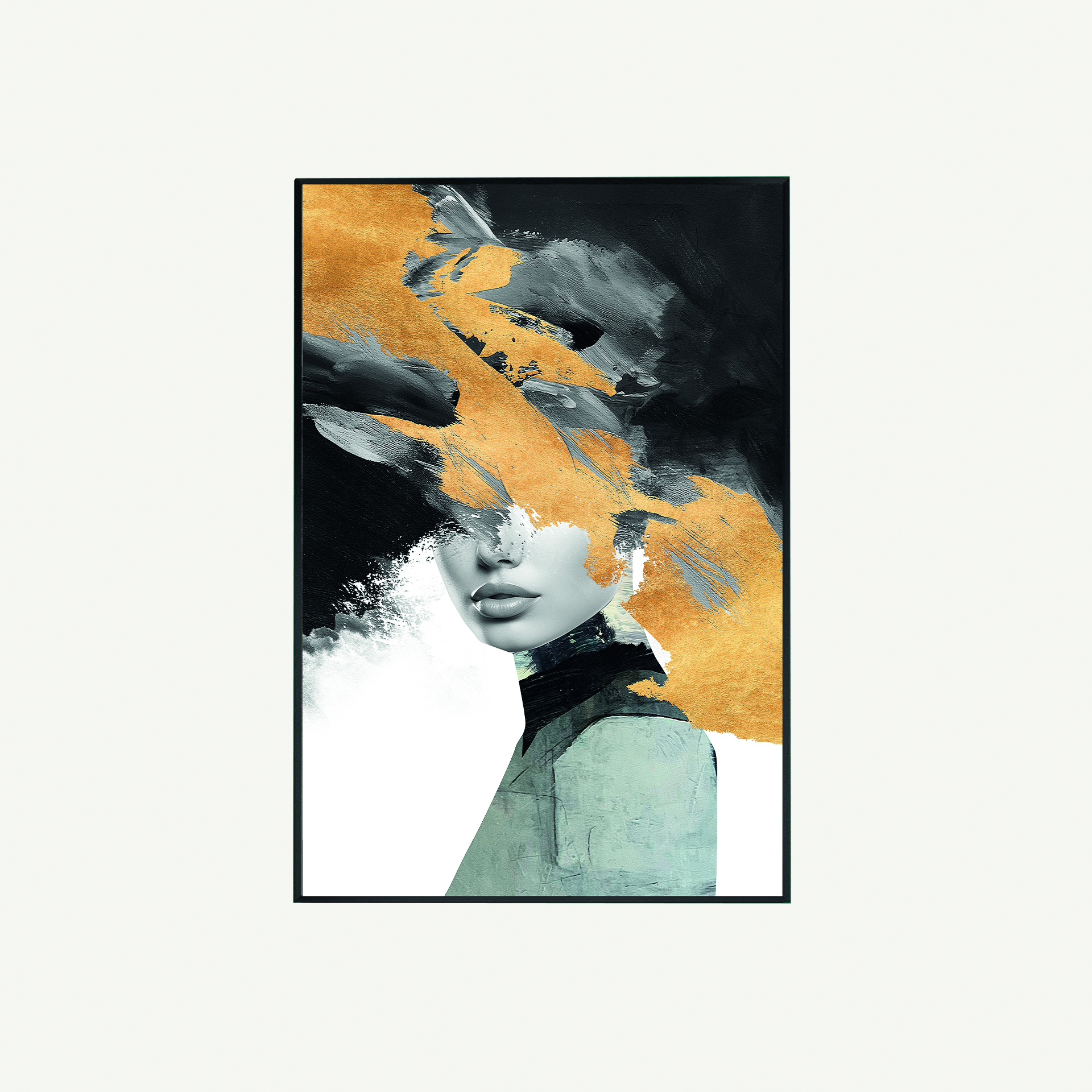 GDECO - CUADRO MARCO NEGRO FOTO CRISTAL TEMPLADO 120*80 CM