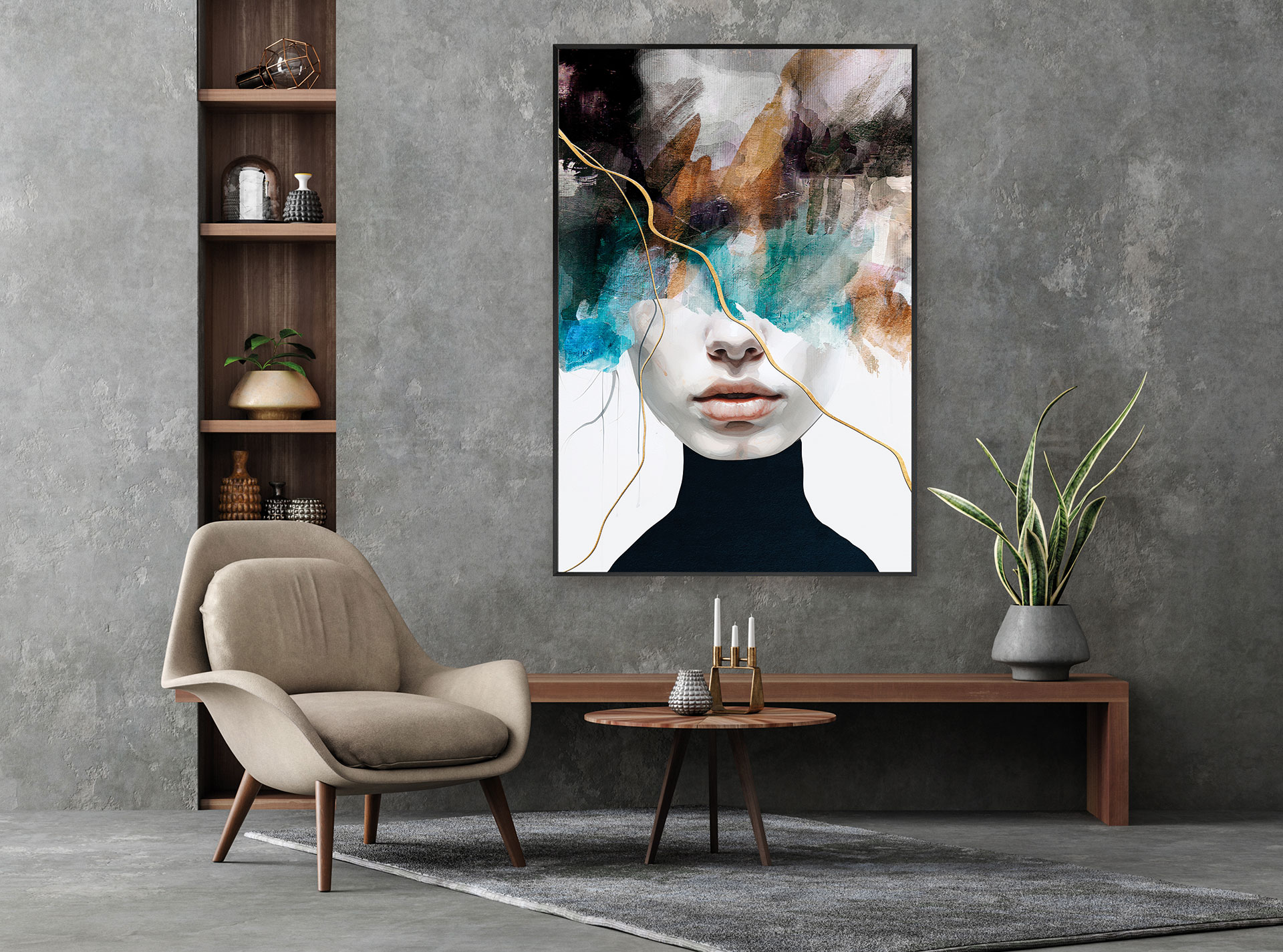 GDECO - CUADRO MARCO NEGRO FOTO CRISTAL TEMPLADO 120*80 CM