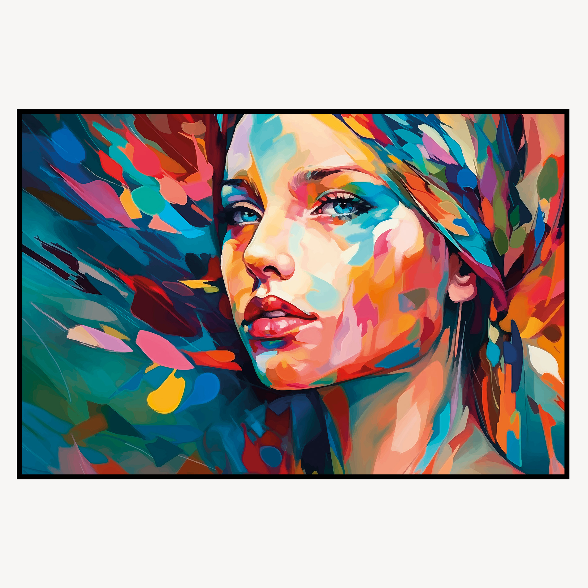 GDECO - CUADRO MARCO NEGRO FOTO CRISTAL TEMPLADO 120*80 CM