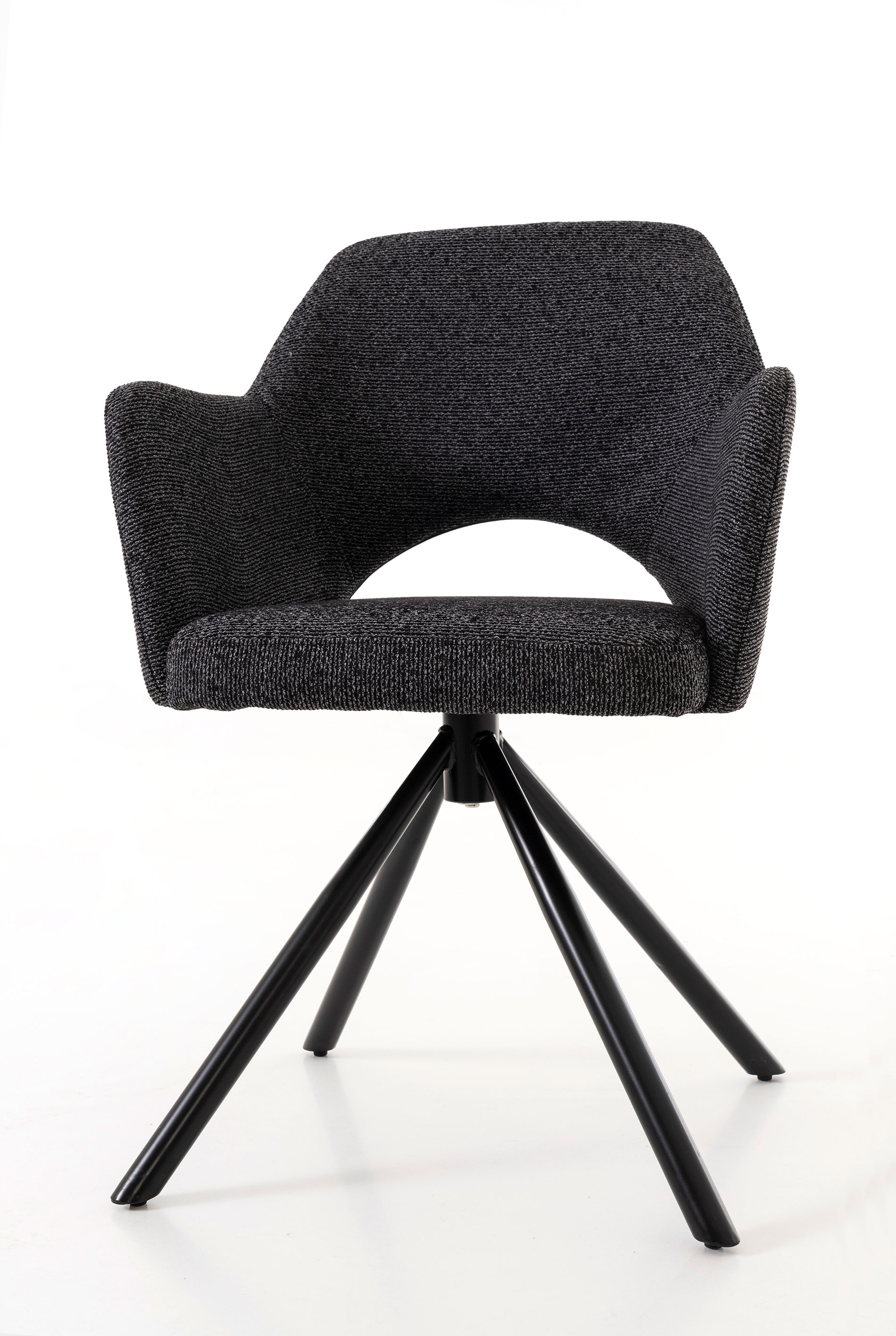 Alternative view of GDECO - SILLA ANKER GIRATORIA 360º, TAPIZADO NEGRO, PATAS METAL NEGRO. 83*61*60 CM